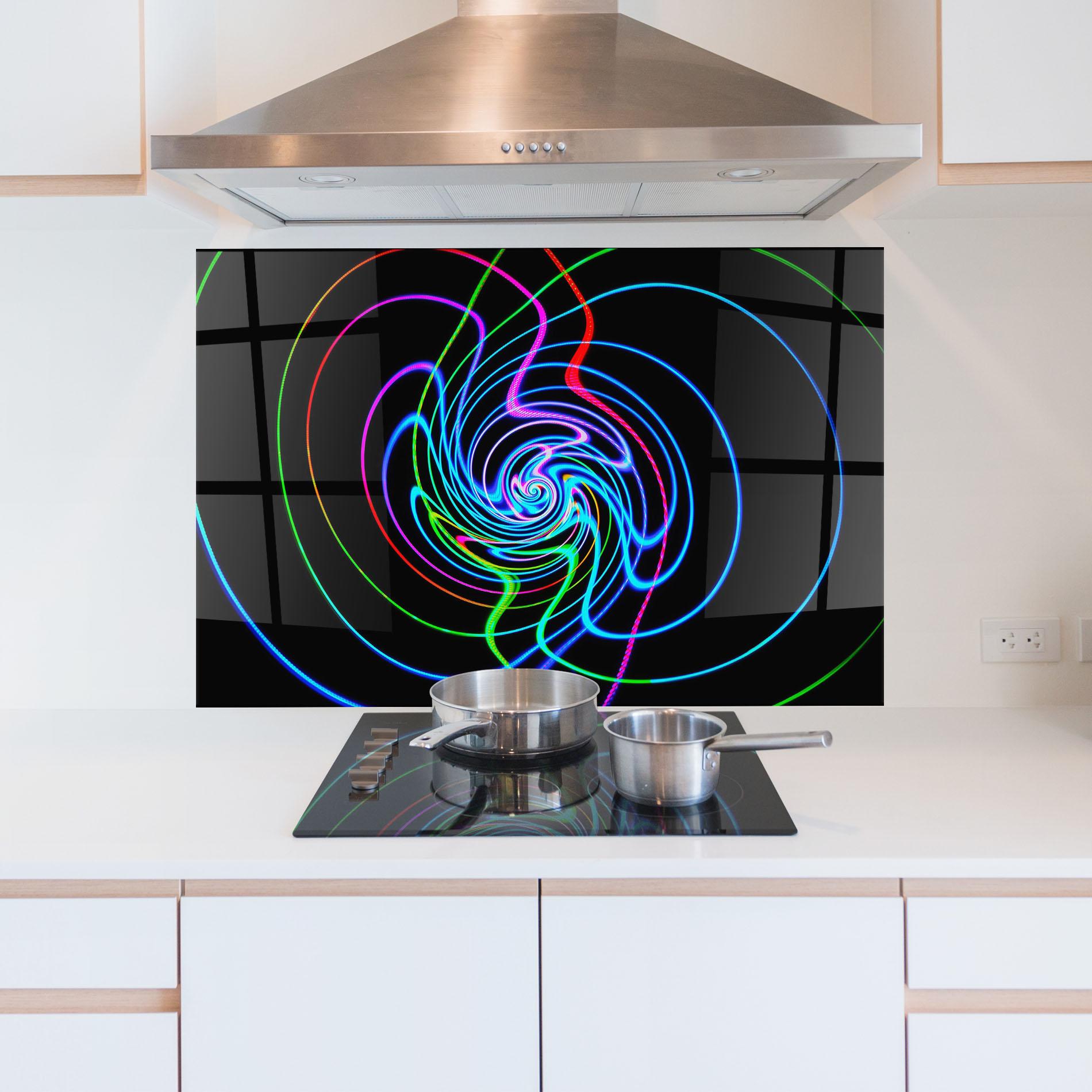 Küchenrückwand Glas Mixed Lights mockup 5
