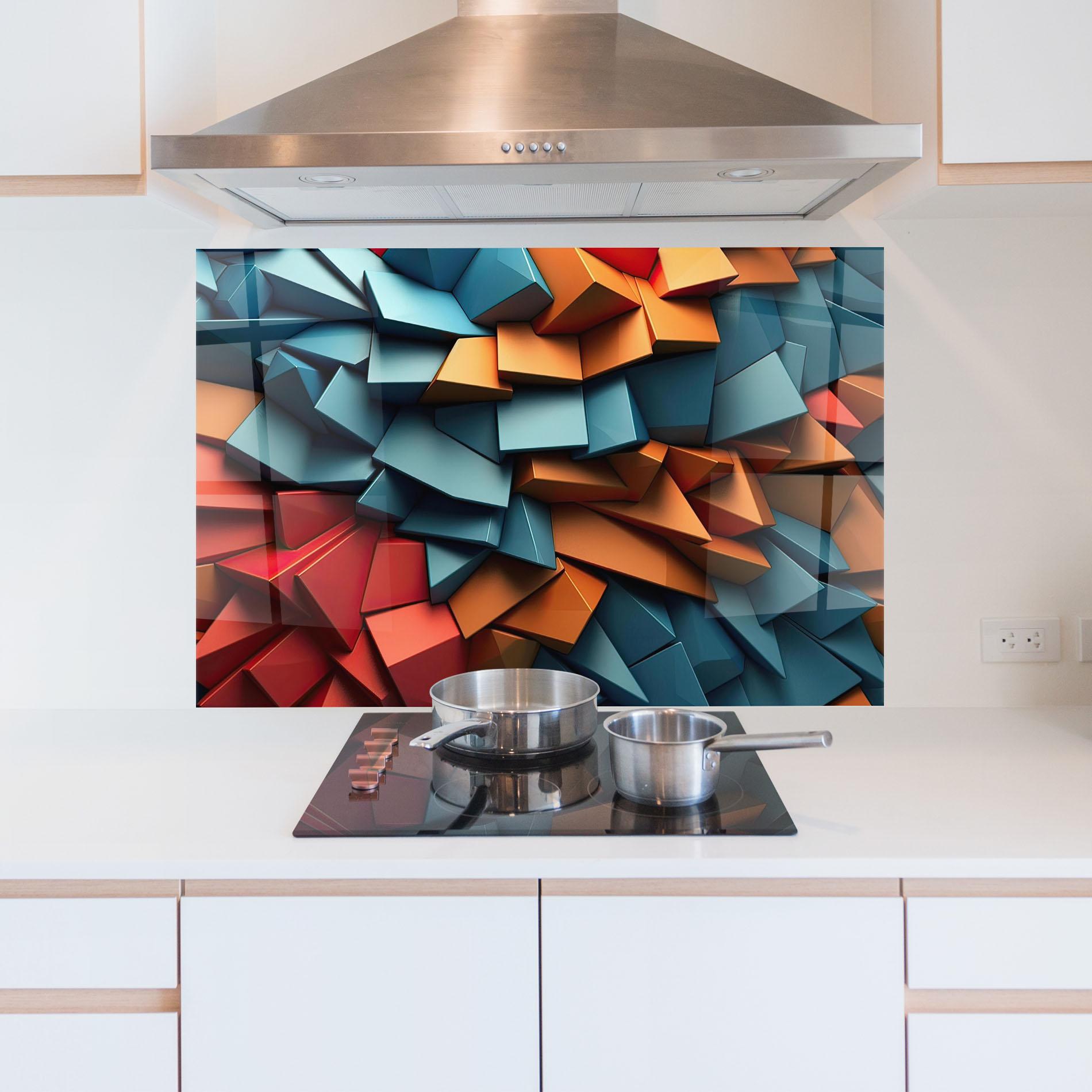 Küchenrückwand Glas Multicolor Pattern mockup 5