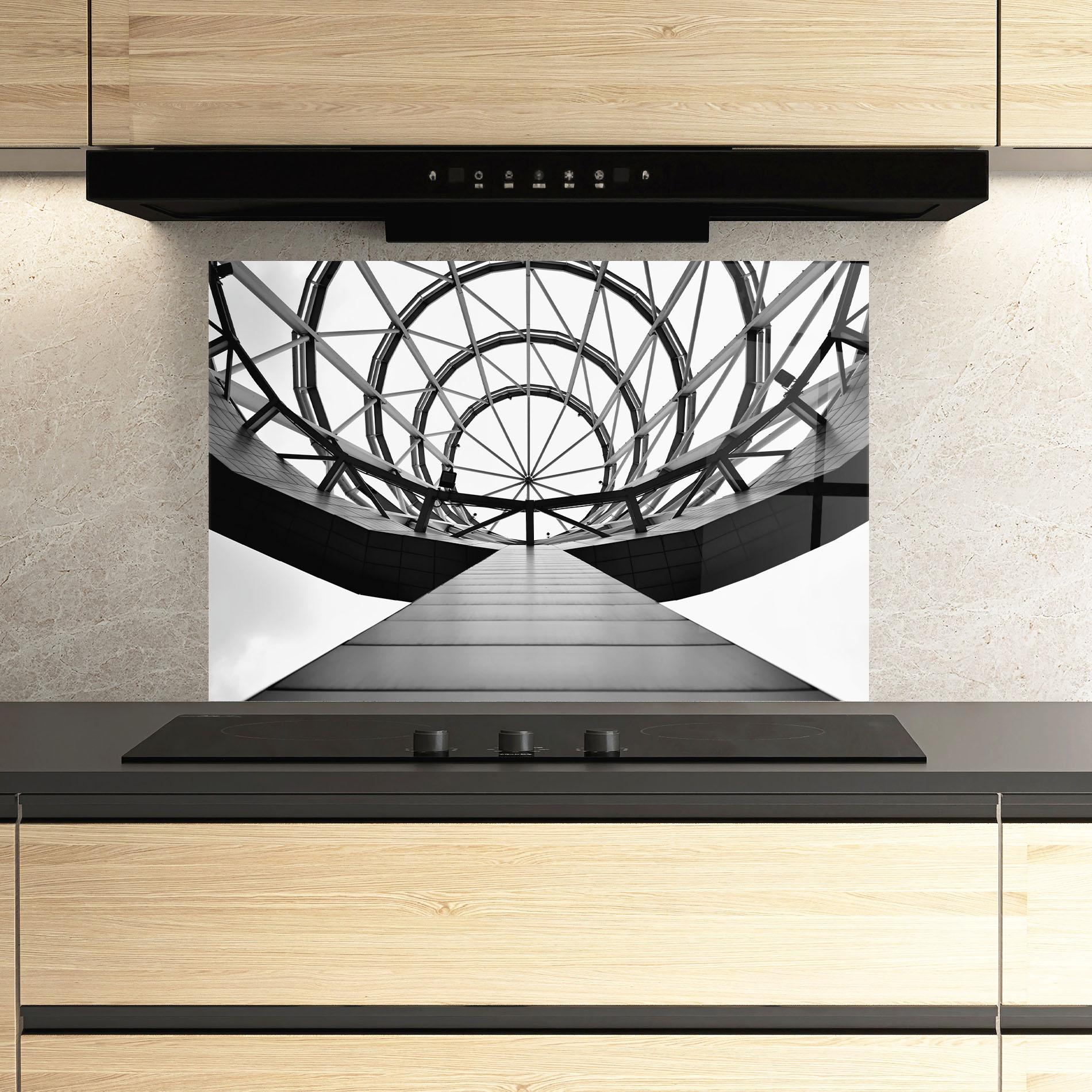 Küchenrückwand Glas Circular Dome mockup 3