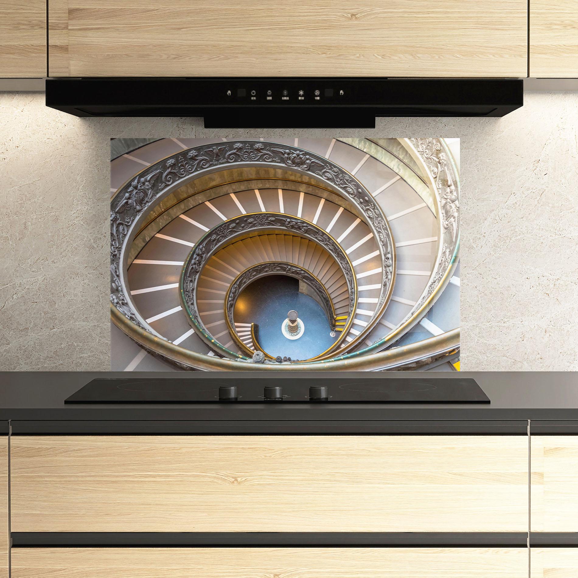 Küchenrückwand Glas Colored Stairs mockup 3