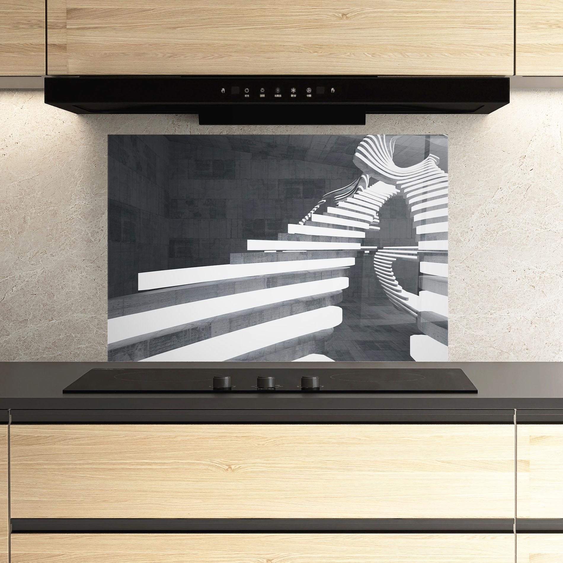 Küchenrückwand Glas Concrete Room mockup 3