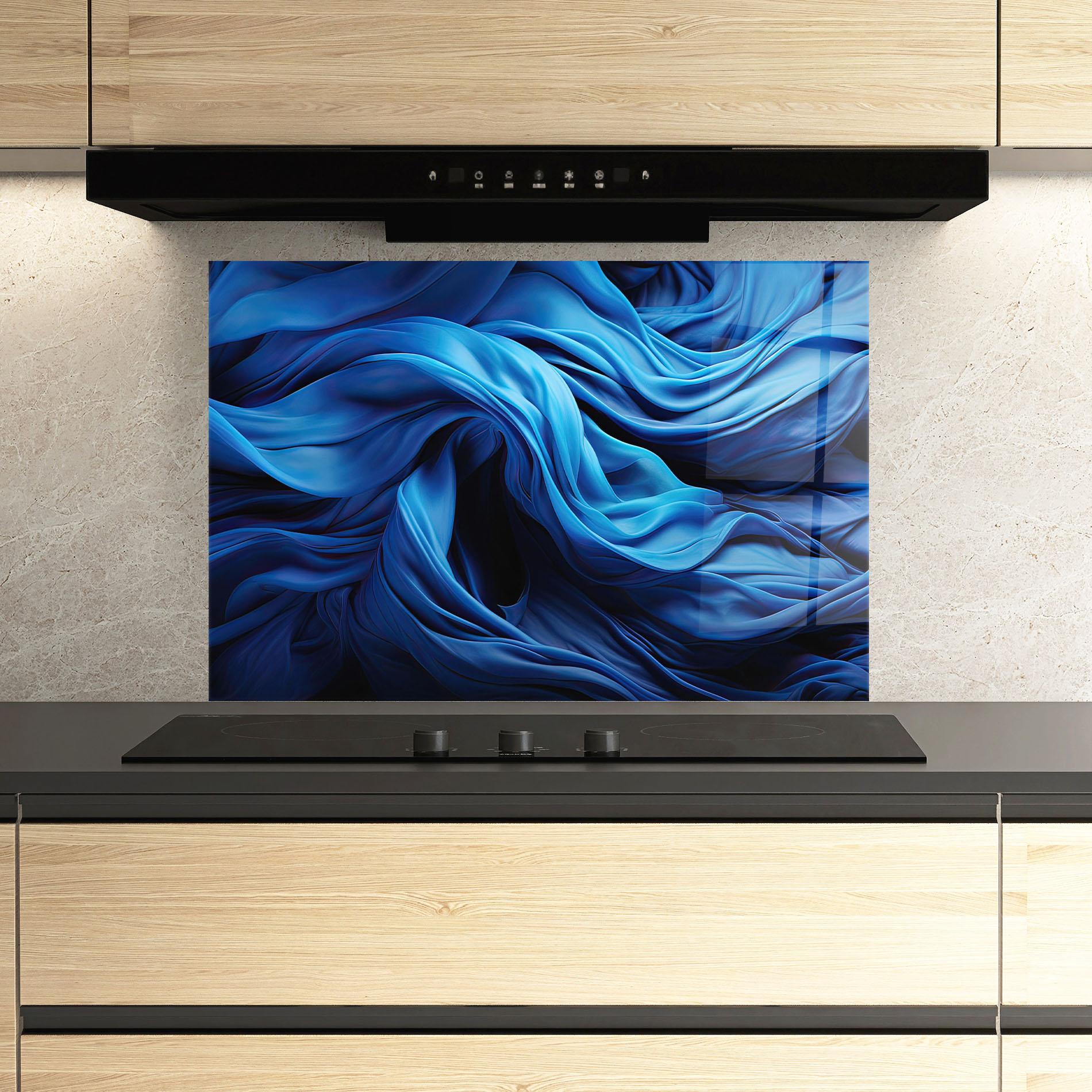 Küchenrückwand Glas Floating Blue mockup 3