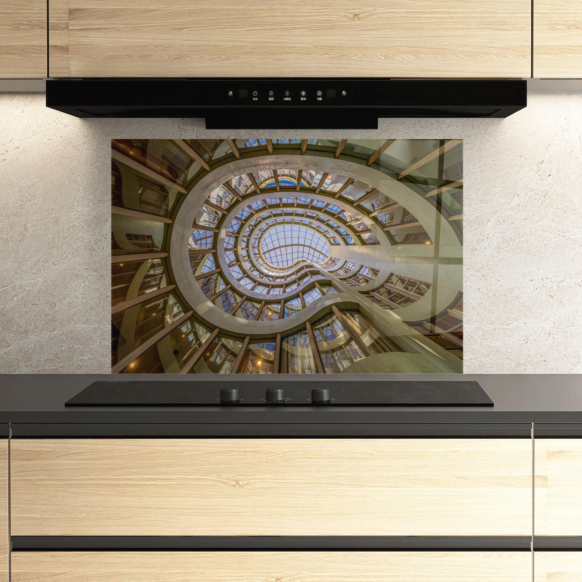 Küchenrückwand Glas Glass Building mockup 3