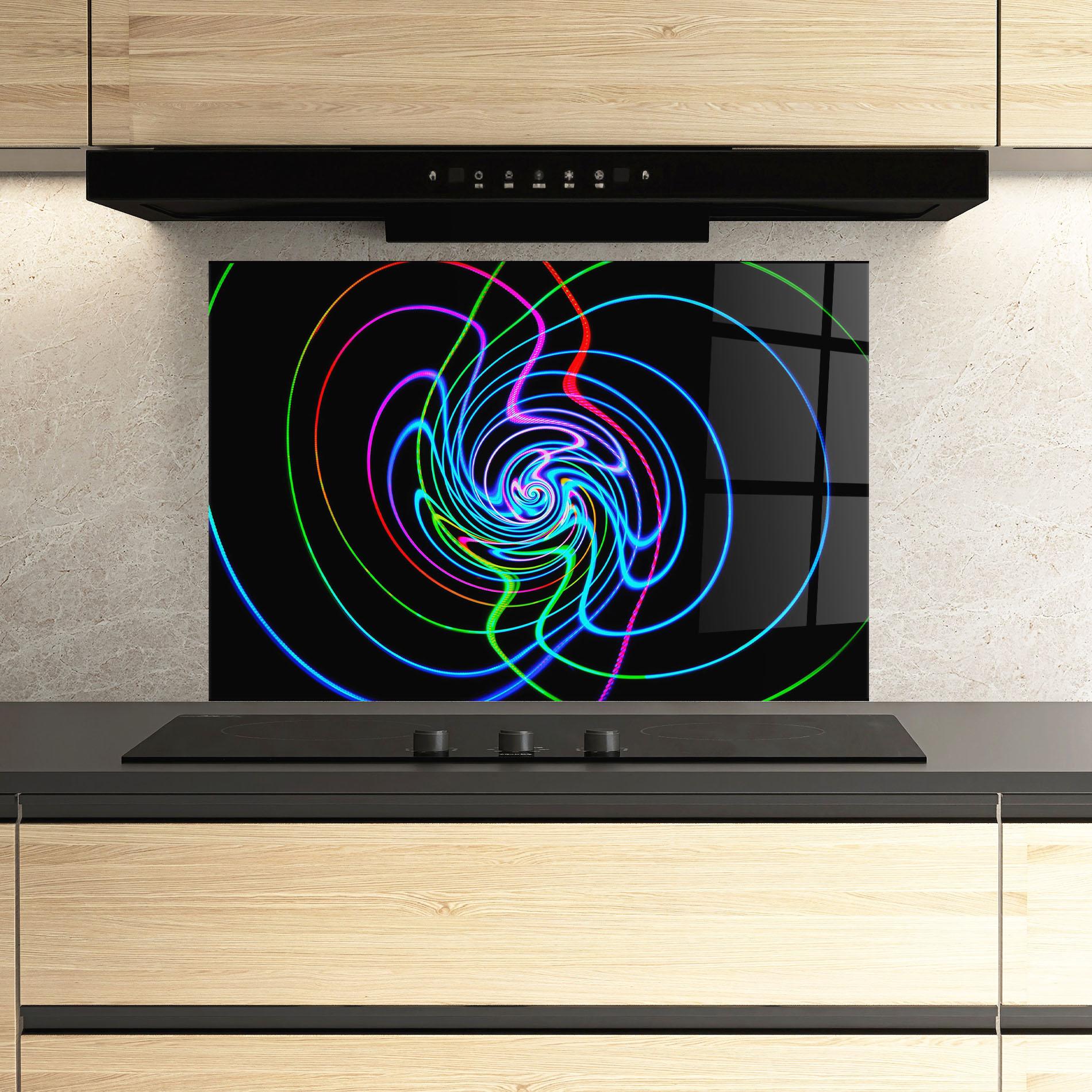 Küchenrückwand Glas Mixed Lights mockup 3