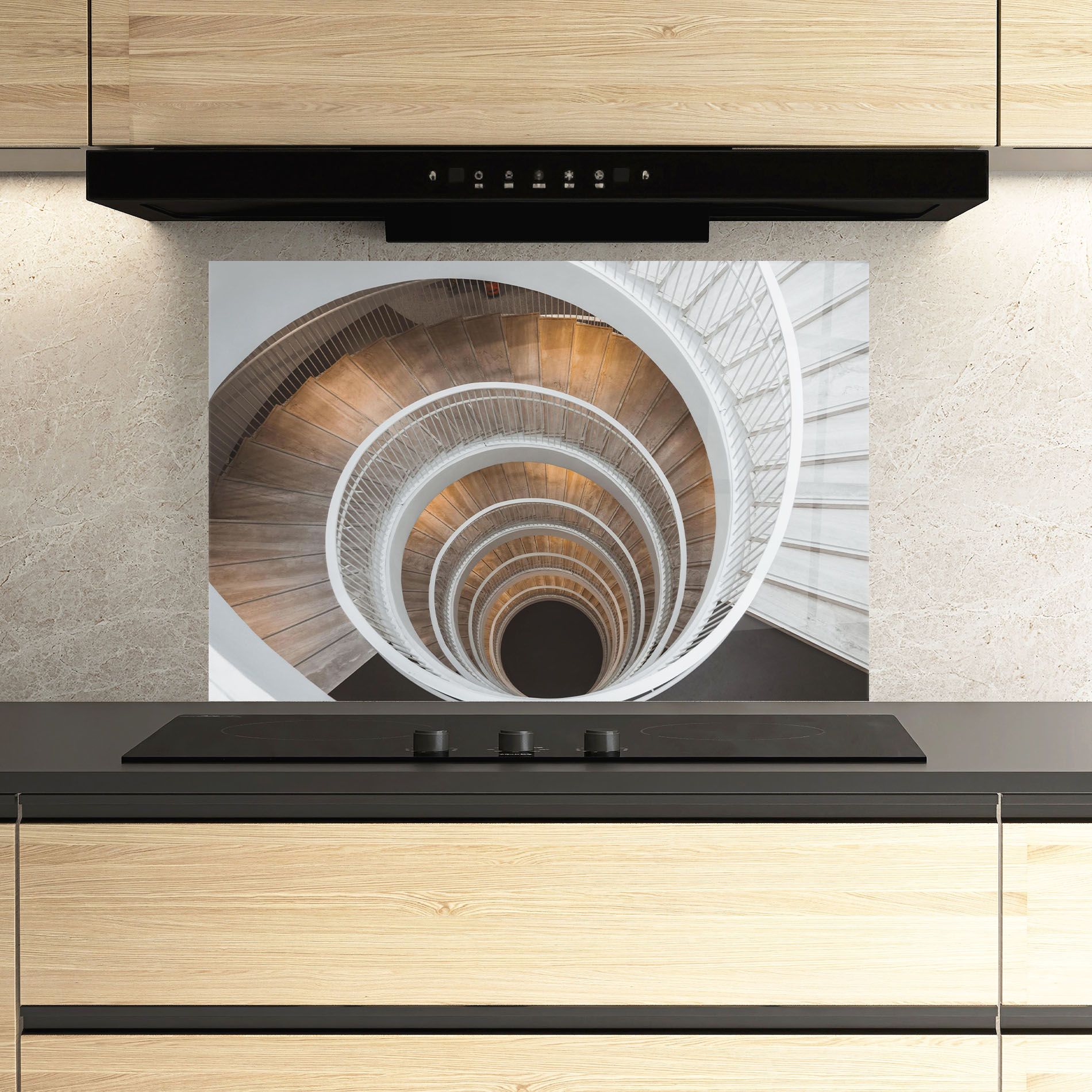 White Spiral Stairs mockup 3