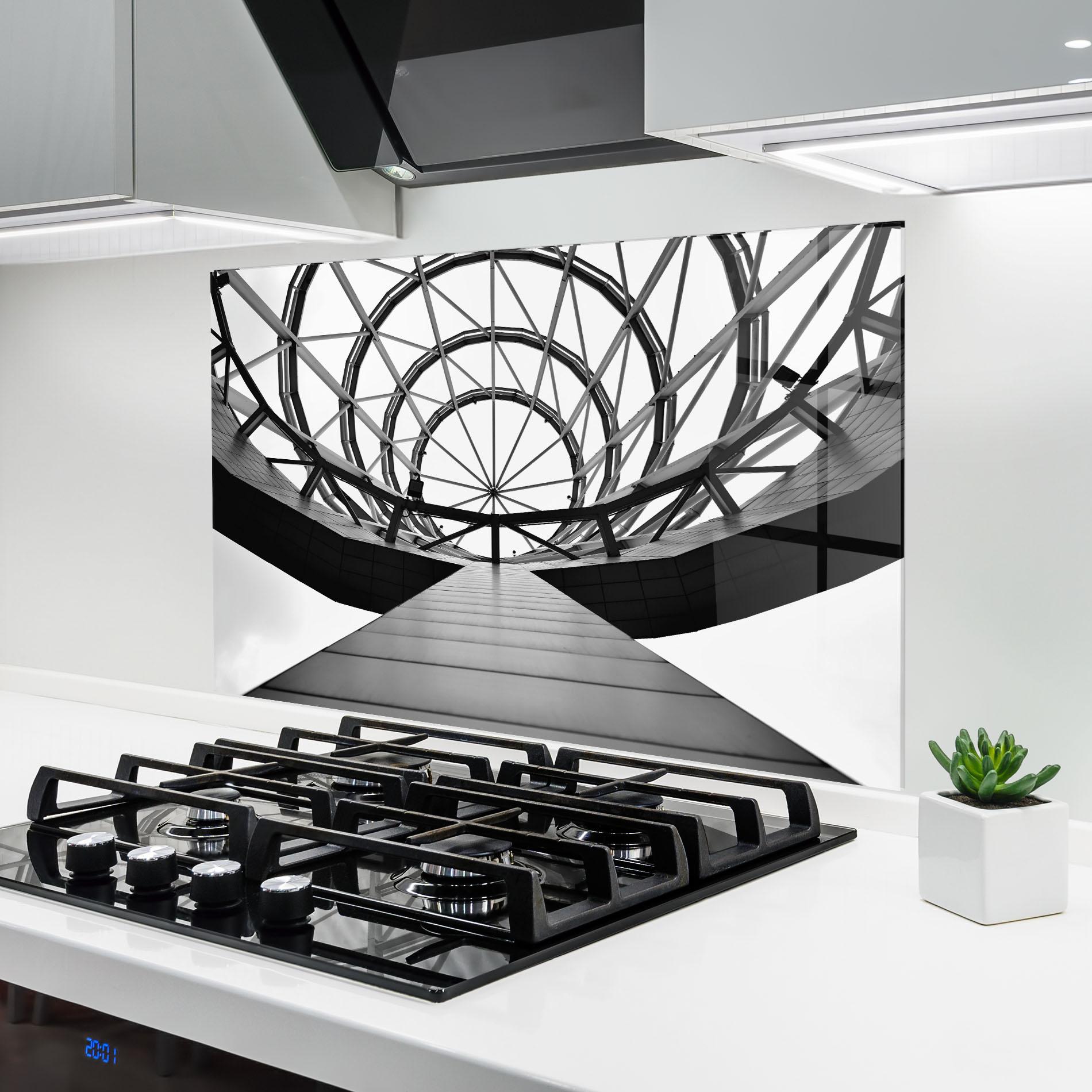 Küchenrückwand Glas Circular Dome mockup 6