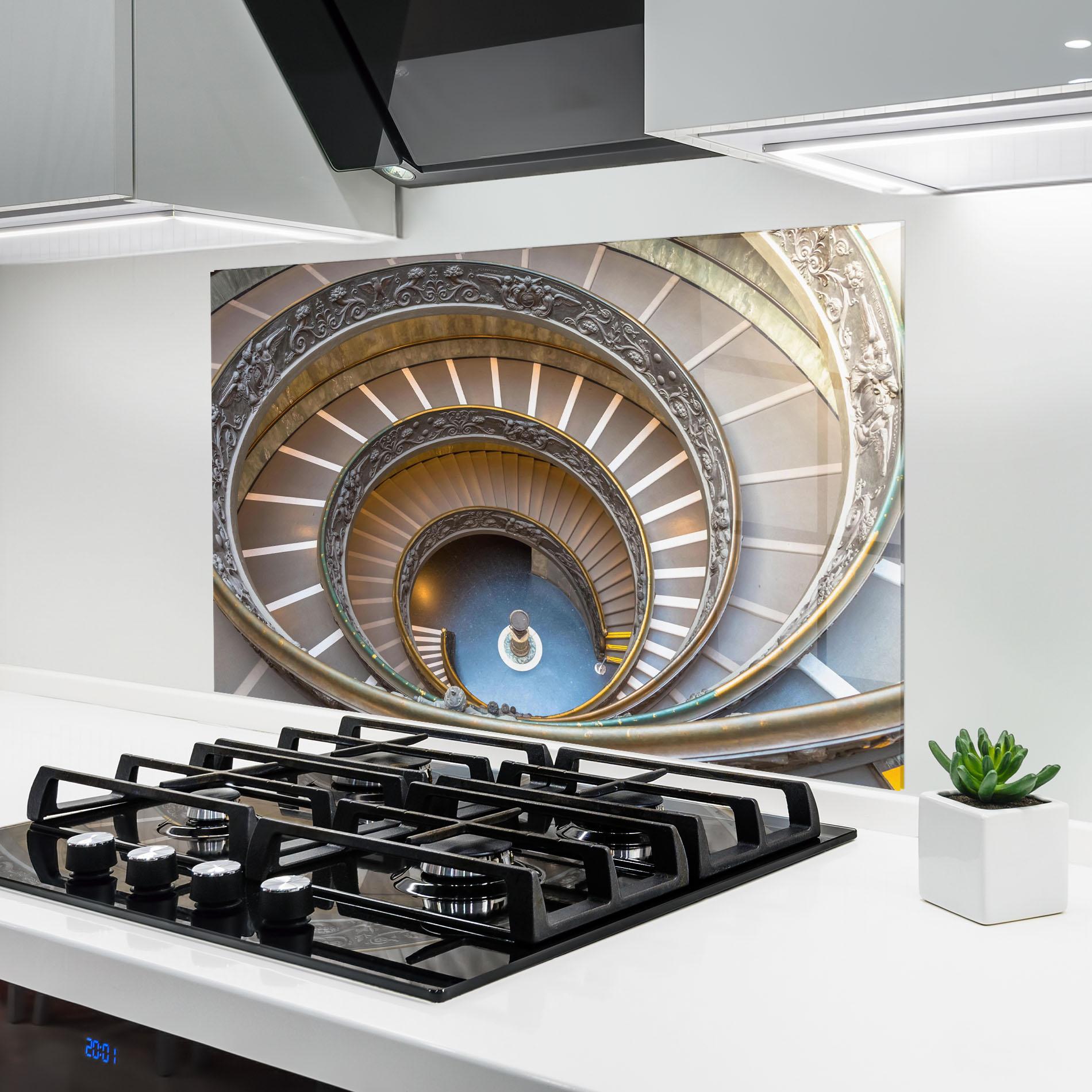 Küchenrückwand Glas Colored Stairs mockup 6