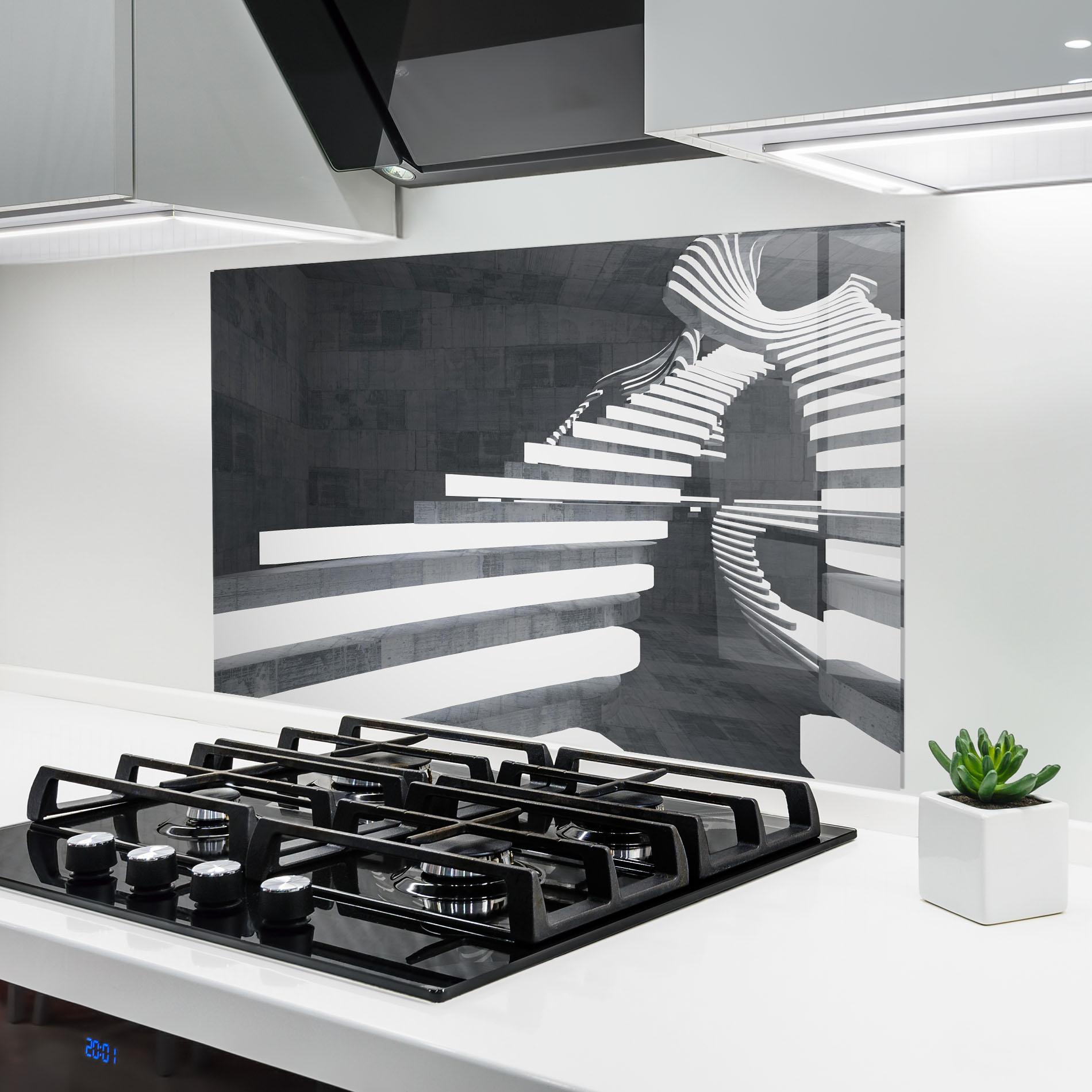 Küchenrückwand Glas Concrete Room mockup 6