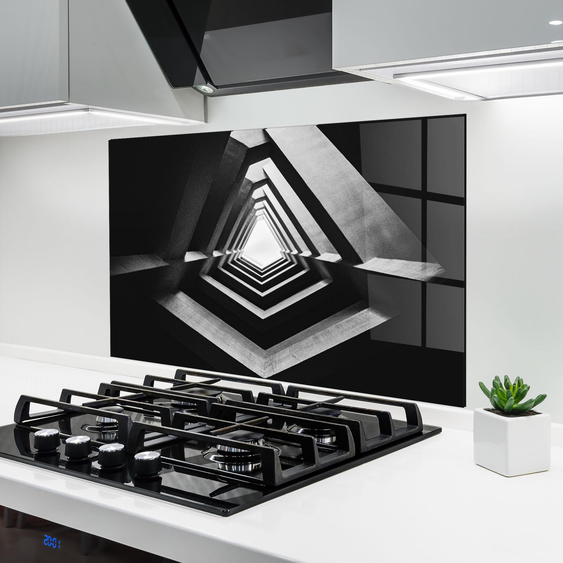 Küchenrückwand Glas Dark Shadow mockup 6