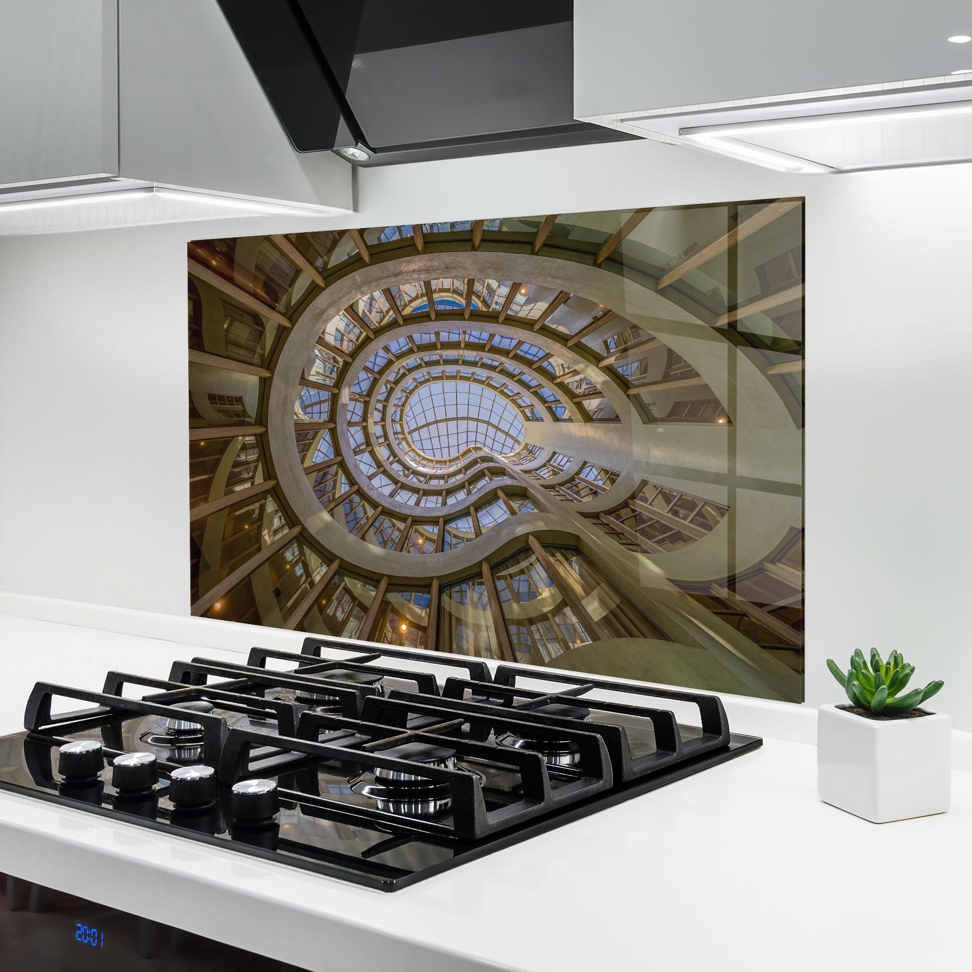 Küchenrückwand Glas Glass Building mockup 6