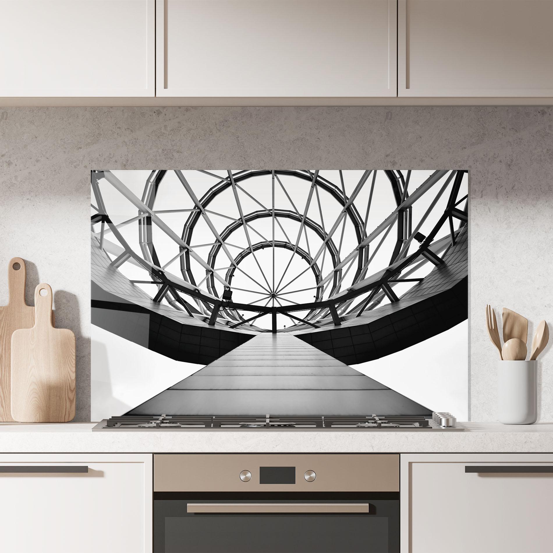Küchenrückwand Glas Circular Dome mockup 7