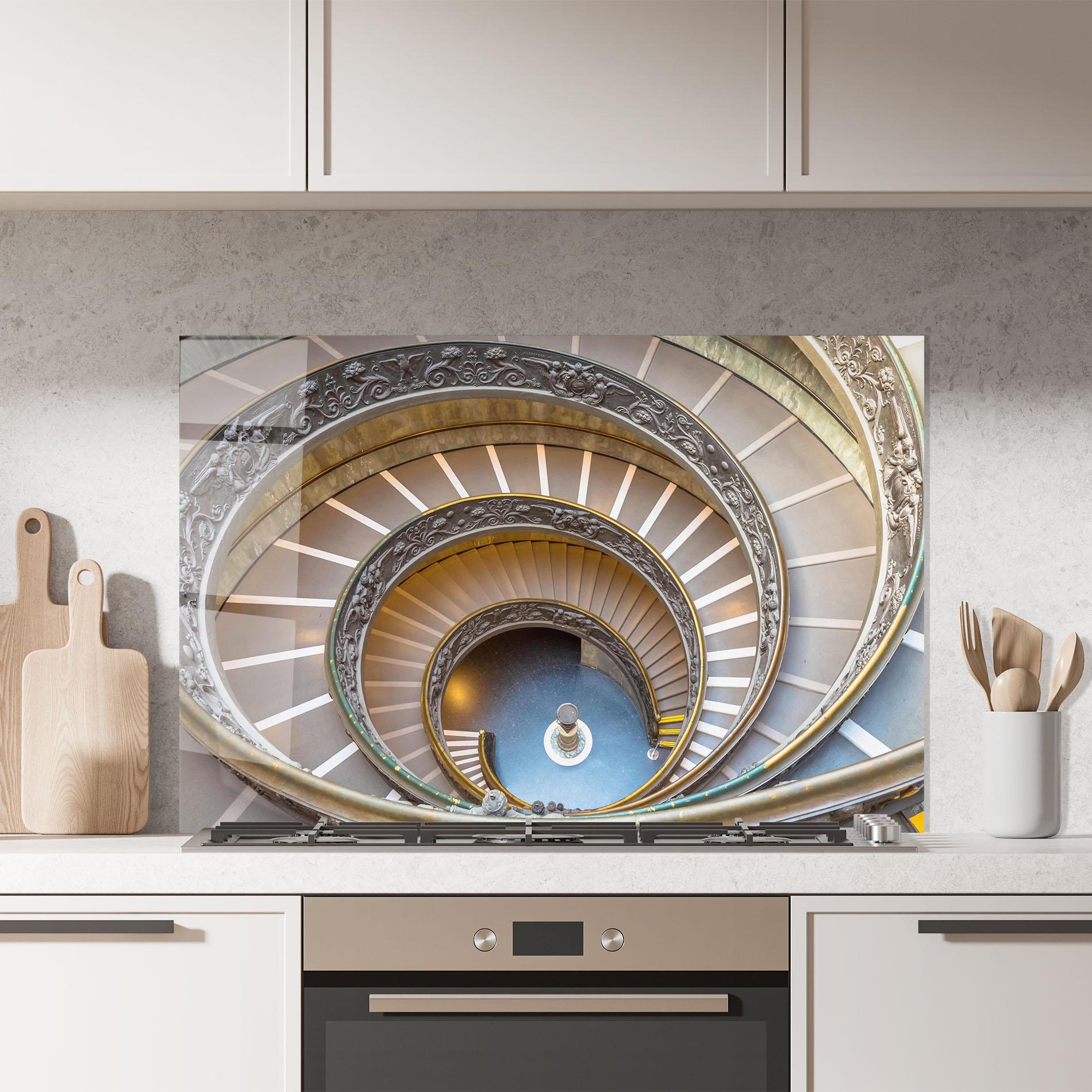 Küchenrückwand Glas Colored Stairs mockup 7