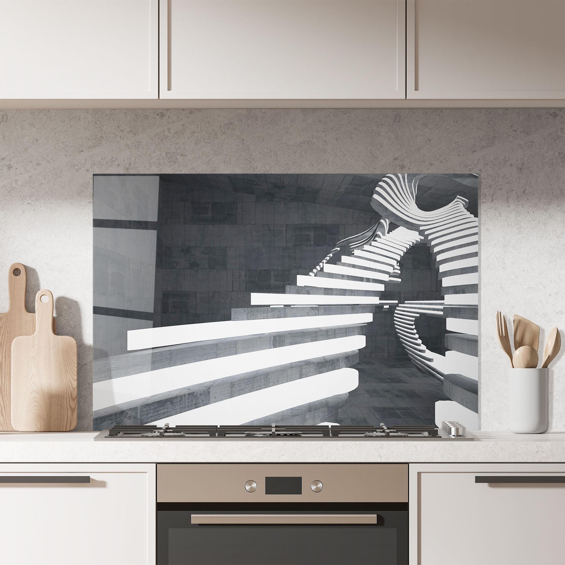 Küchenrückwand Glas Concrete Room mockup 7