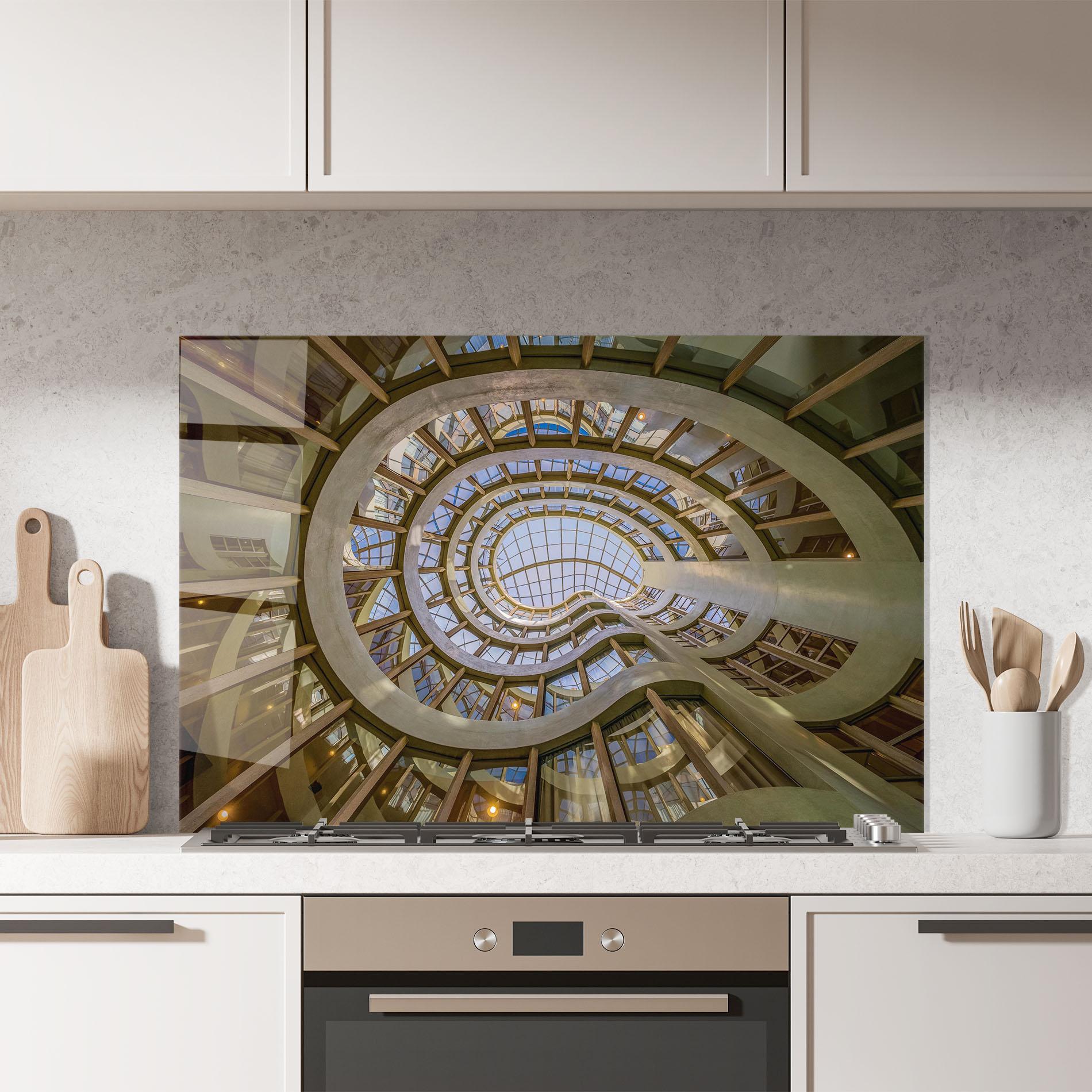 Küchenrückwand Glas Glass Building mockup 7