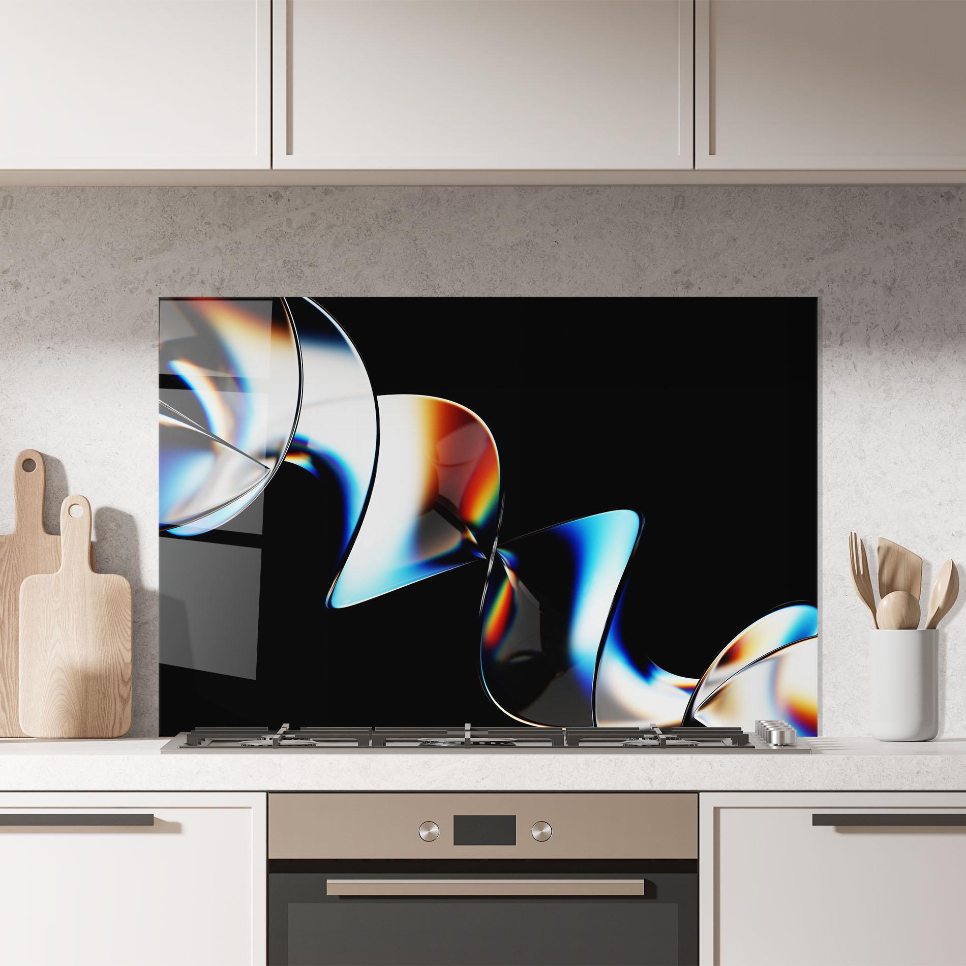 Küchenrückwand Glas Metal Spiral mockup 7