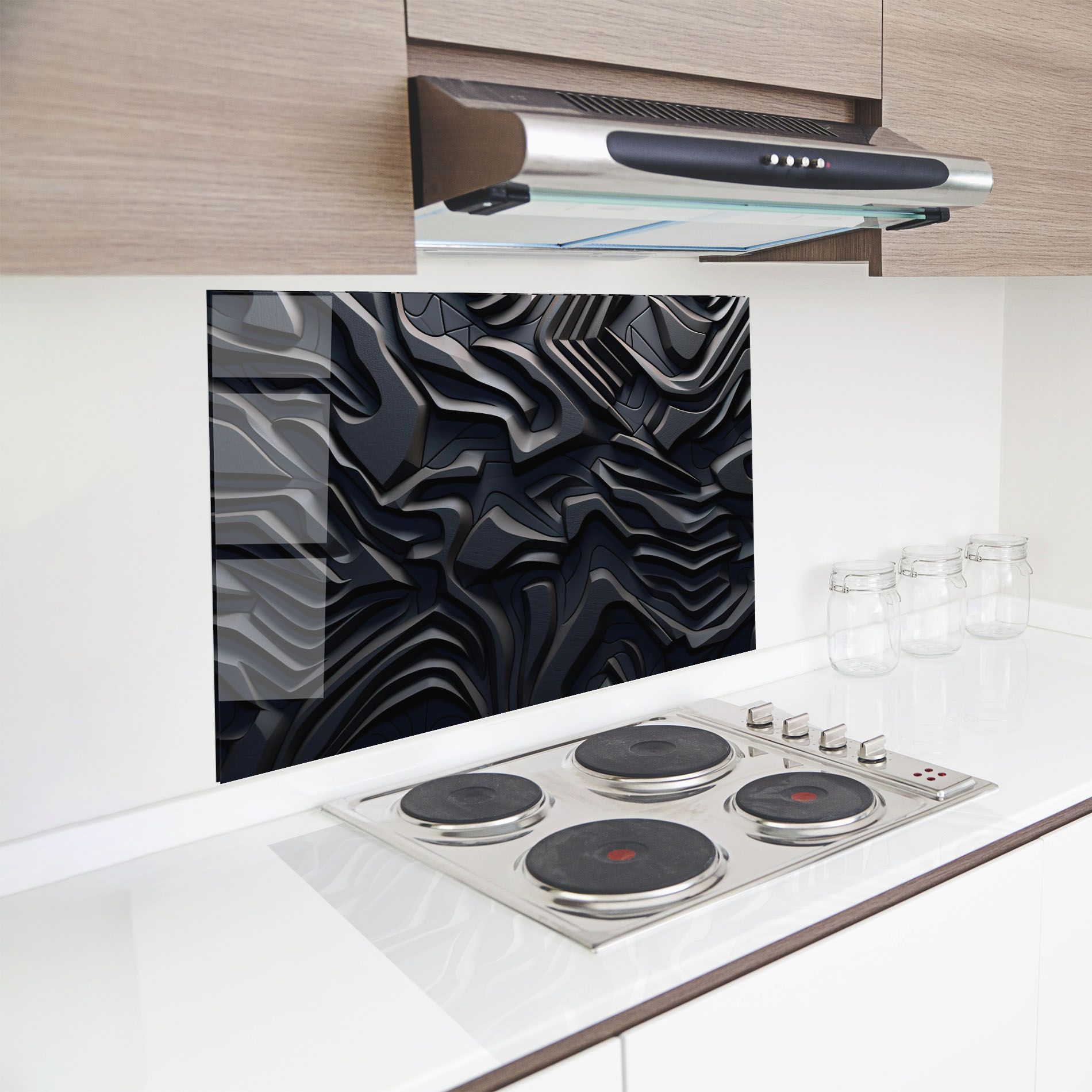 Black 3d Lines mockup 8