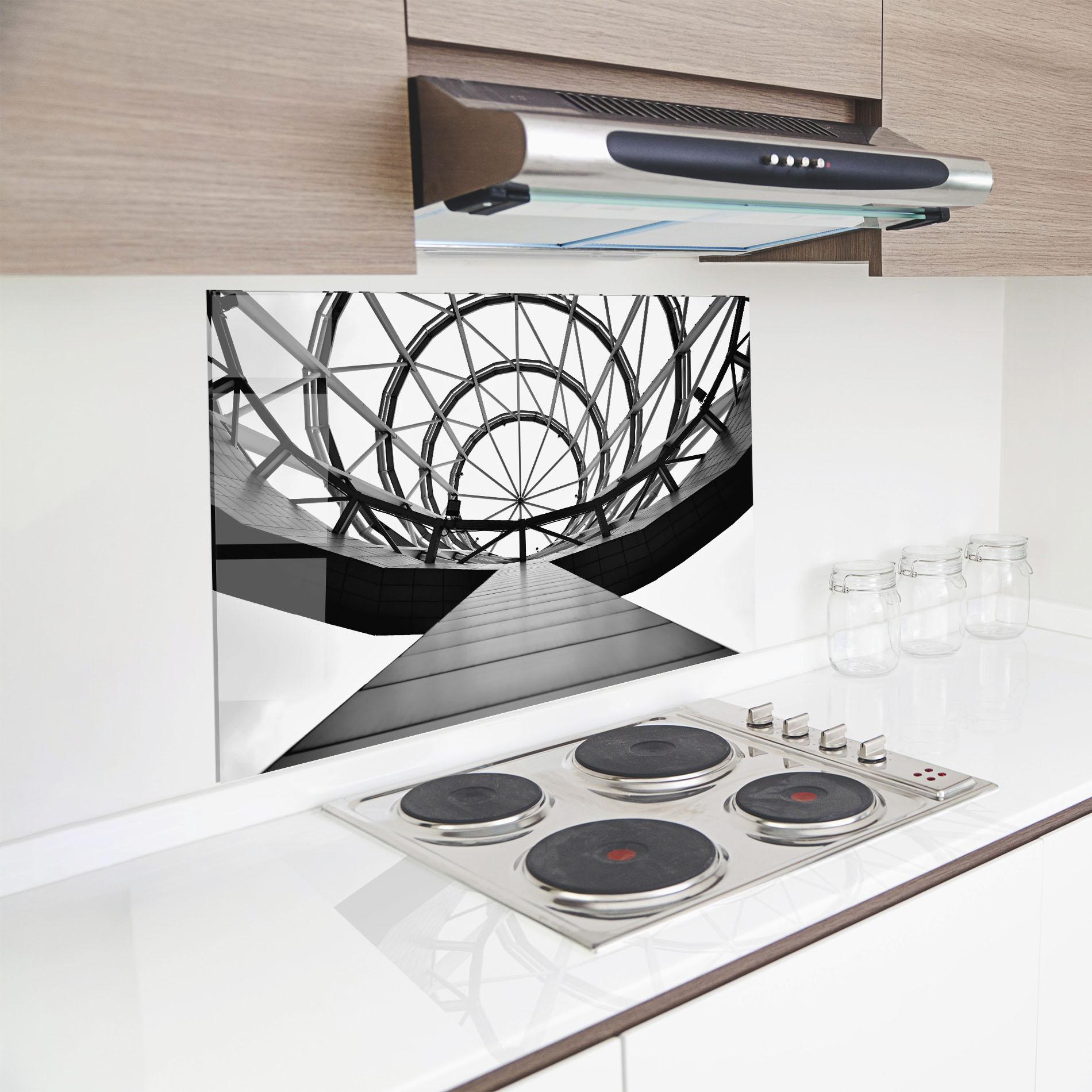 Küchenrückwand Glas Circular Dome mockup 8