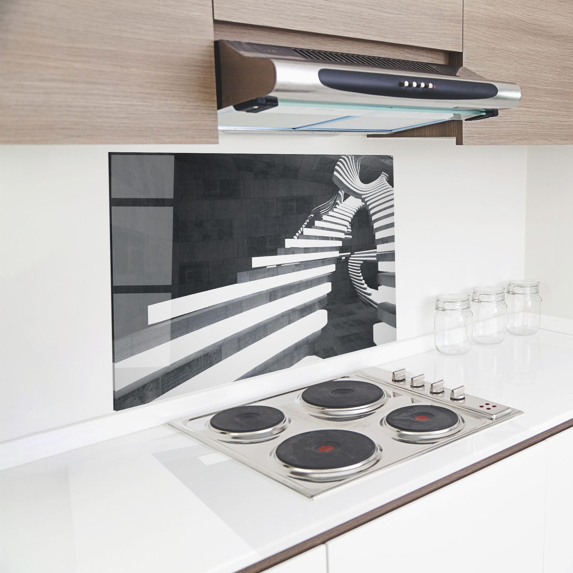 Küchenrückwand Glas Concrete Room mockup 8