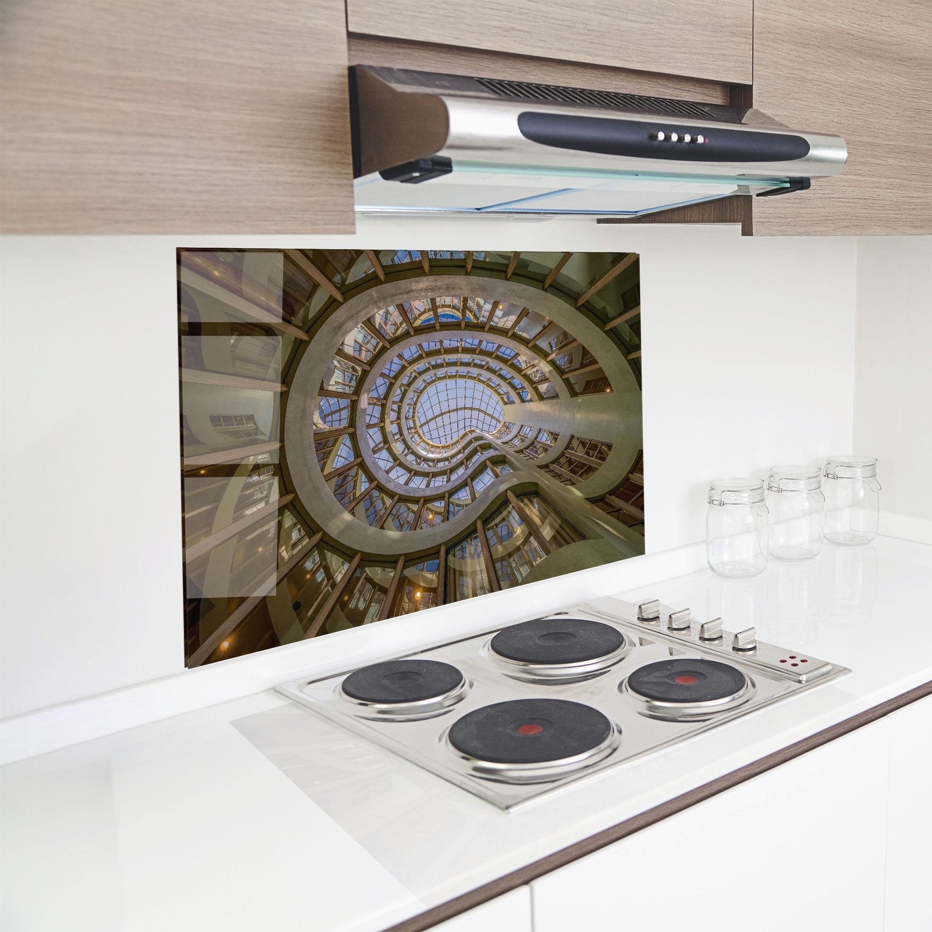 Küchenrückwand Glas Glass Building mockup 8