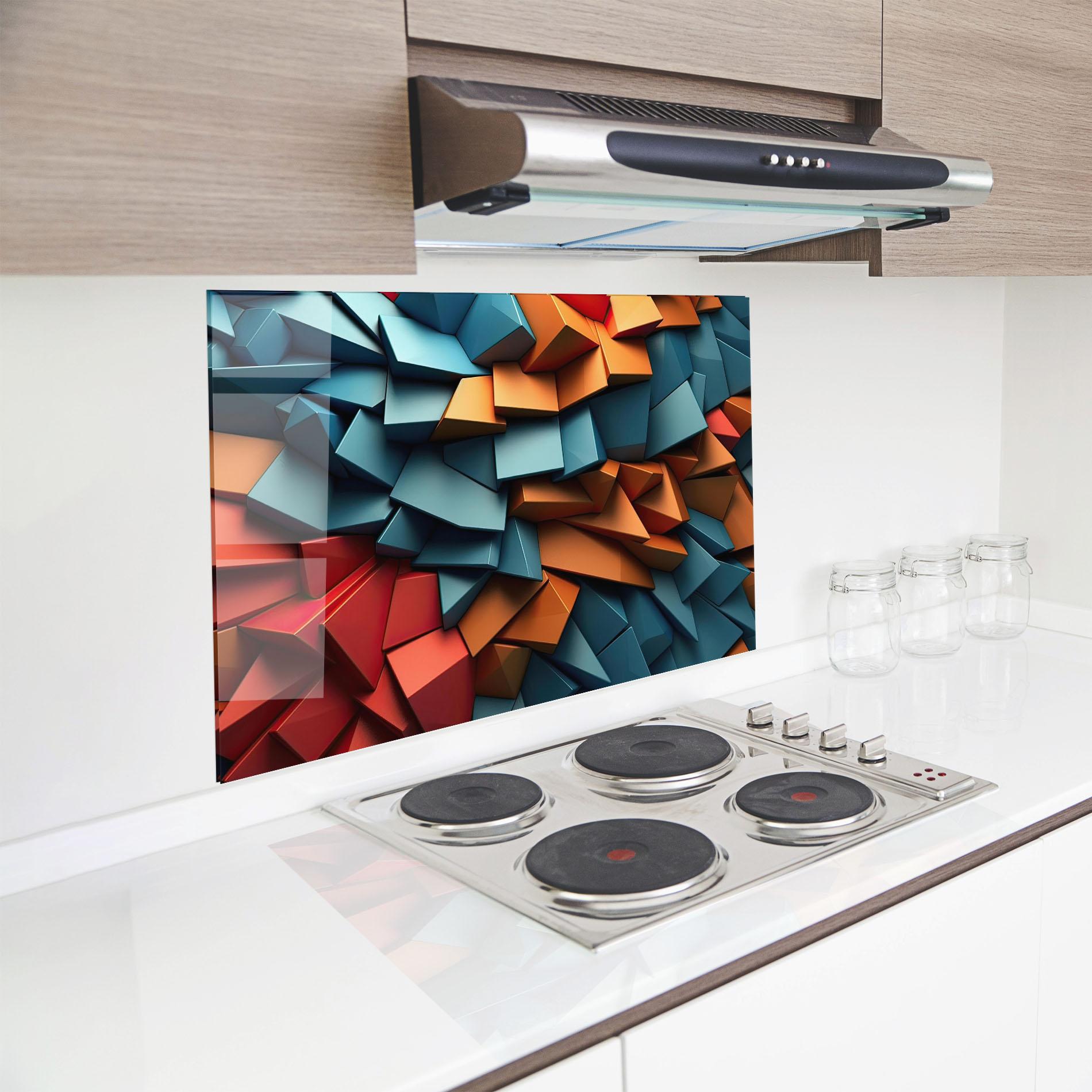 Küchenrückwand Glas Multicolor Pattern mockup 8