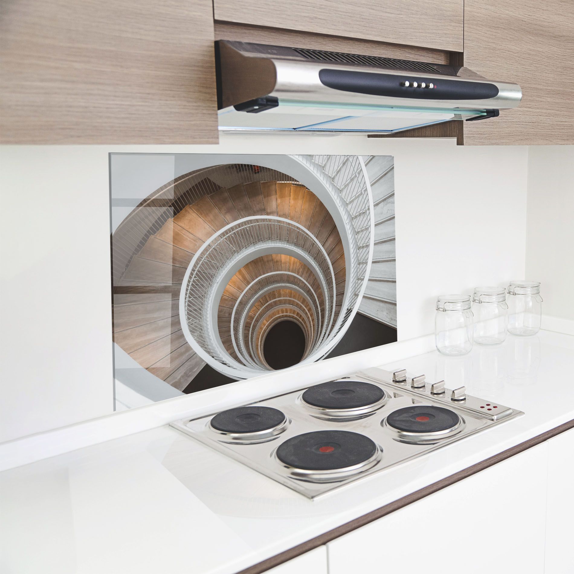 White Spiral Stairs mockup 8