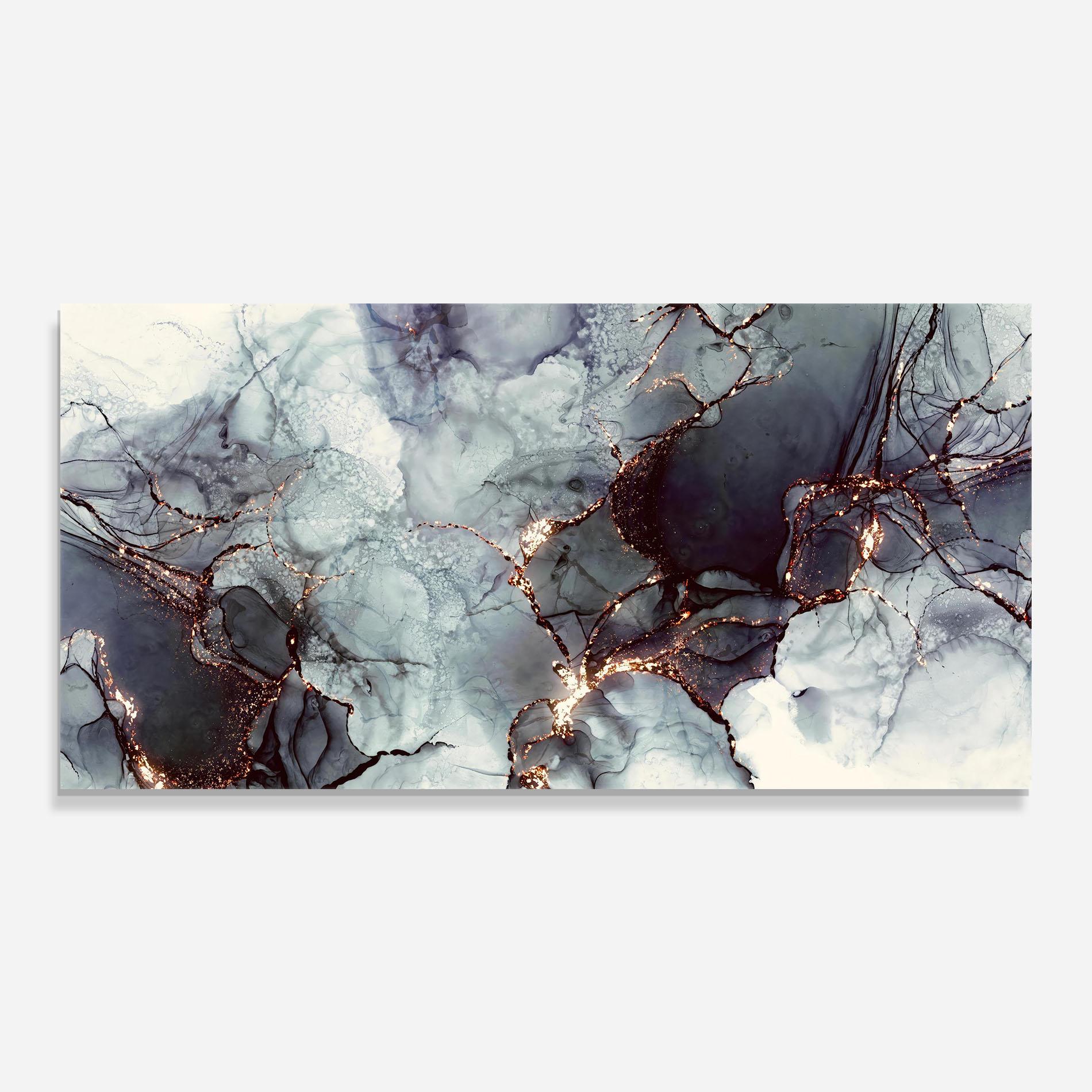 Küchenrückwand Glas Abstract Gold Path mockup 0