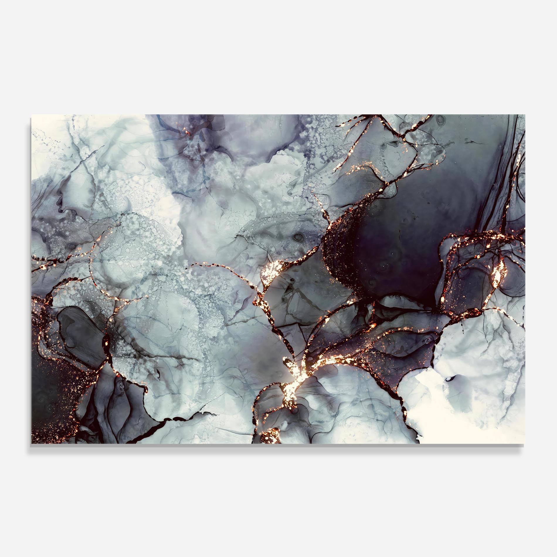 Küchenrückwand Glas Abstract Gold Path mockup 0