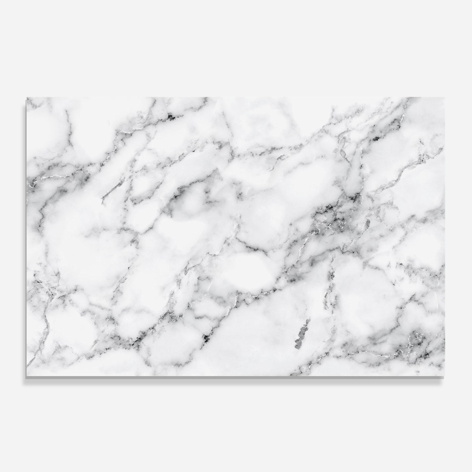 Küchenrückwand Glas Basic White Marble mockup 0
