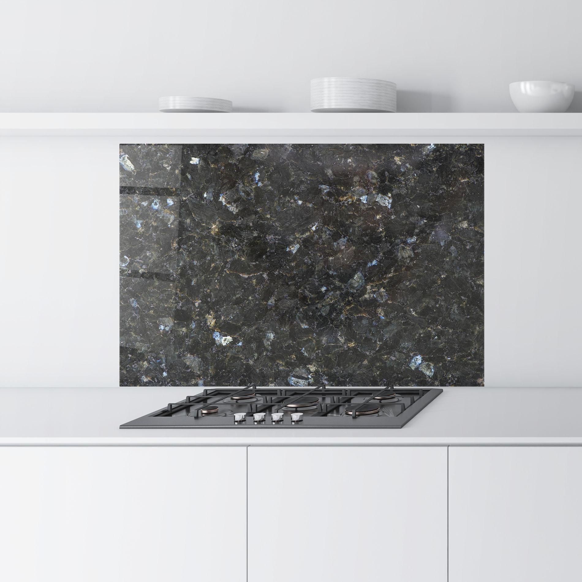 Küchenrückwand Glas Dark Grey Marble mockup 9