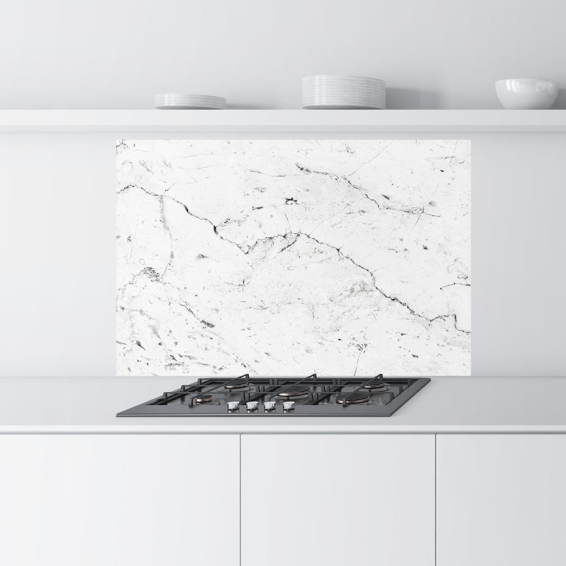 Küchenrückwand Glas Light Green Dark Lines mockup 9