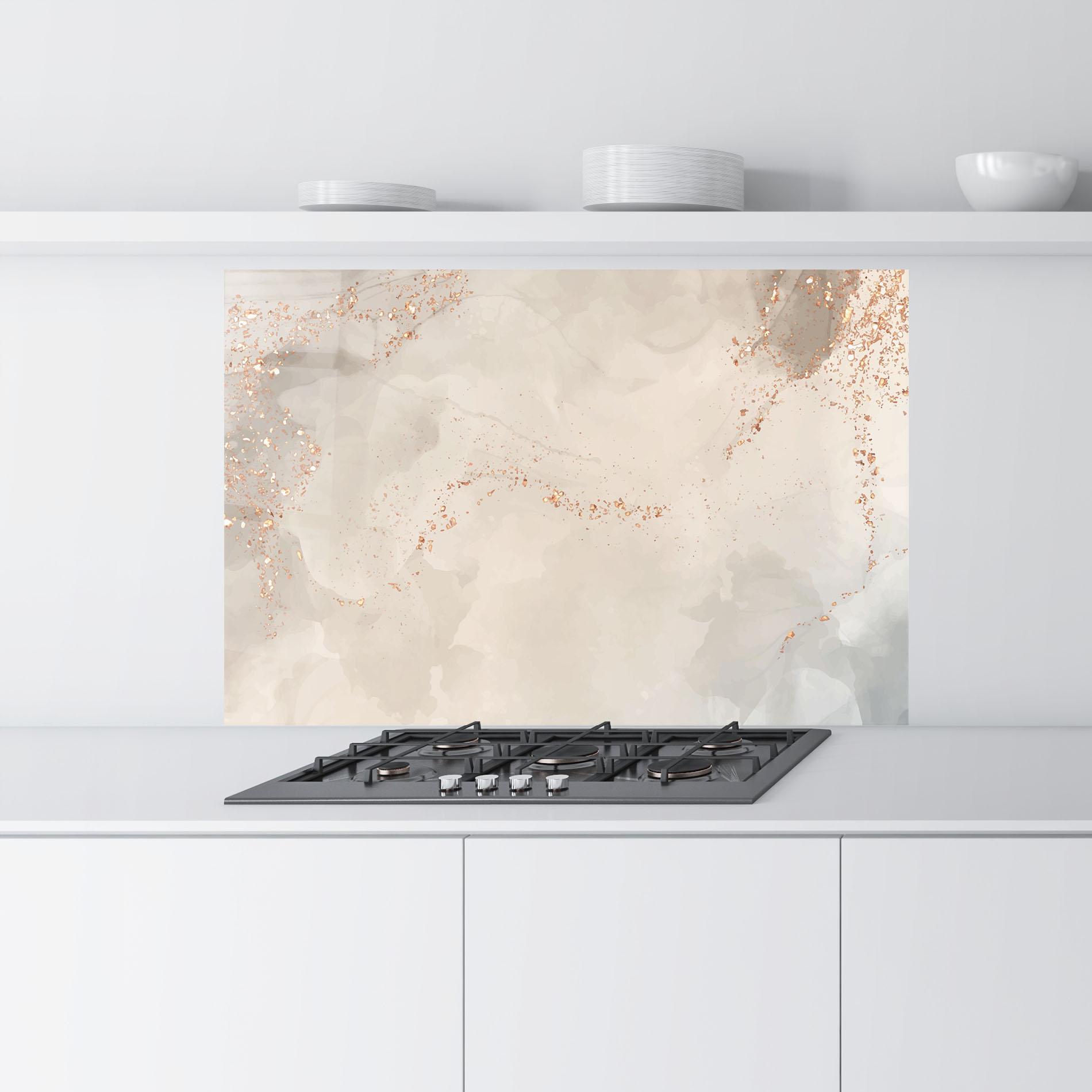 Küchenrückwand Glas Pink Grey Marble 01 mockup 9