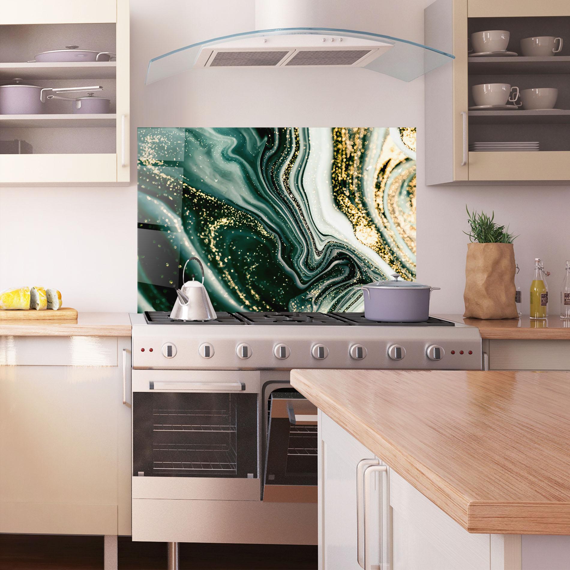 Küchenrückwand Glas Abstract Shades mockup 1