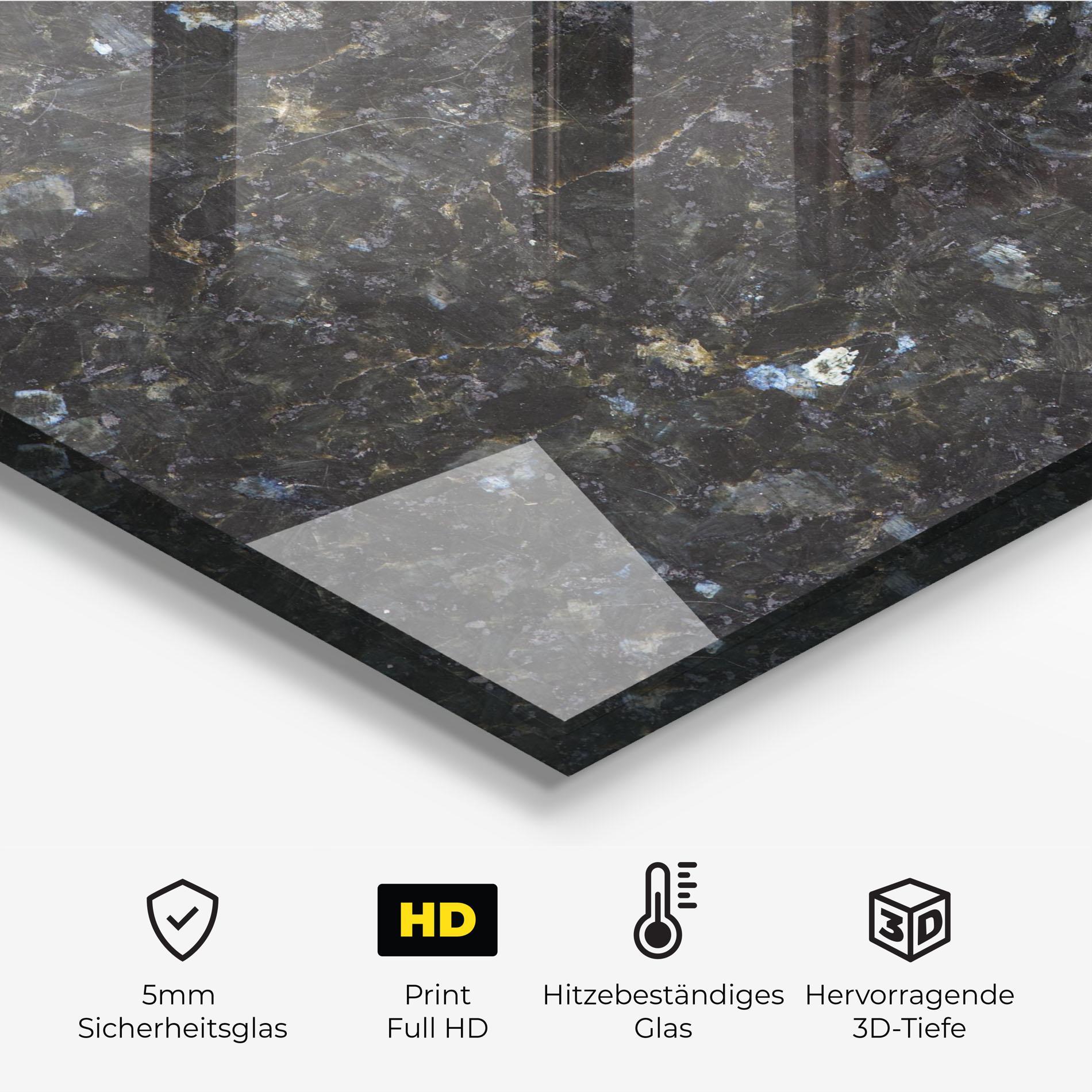 Küchenrückwand Glas Dark Grey Marble mockup 2