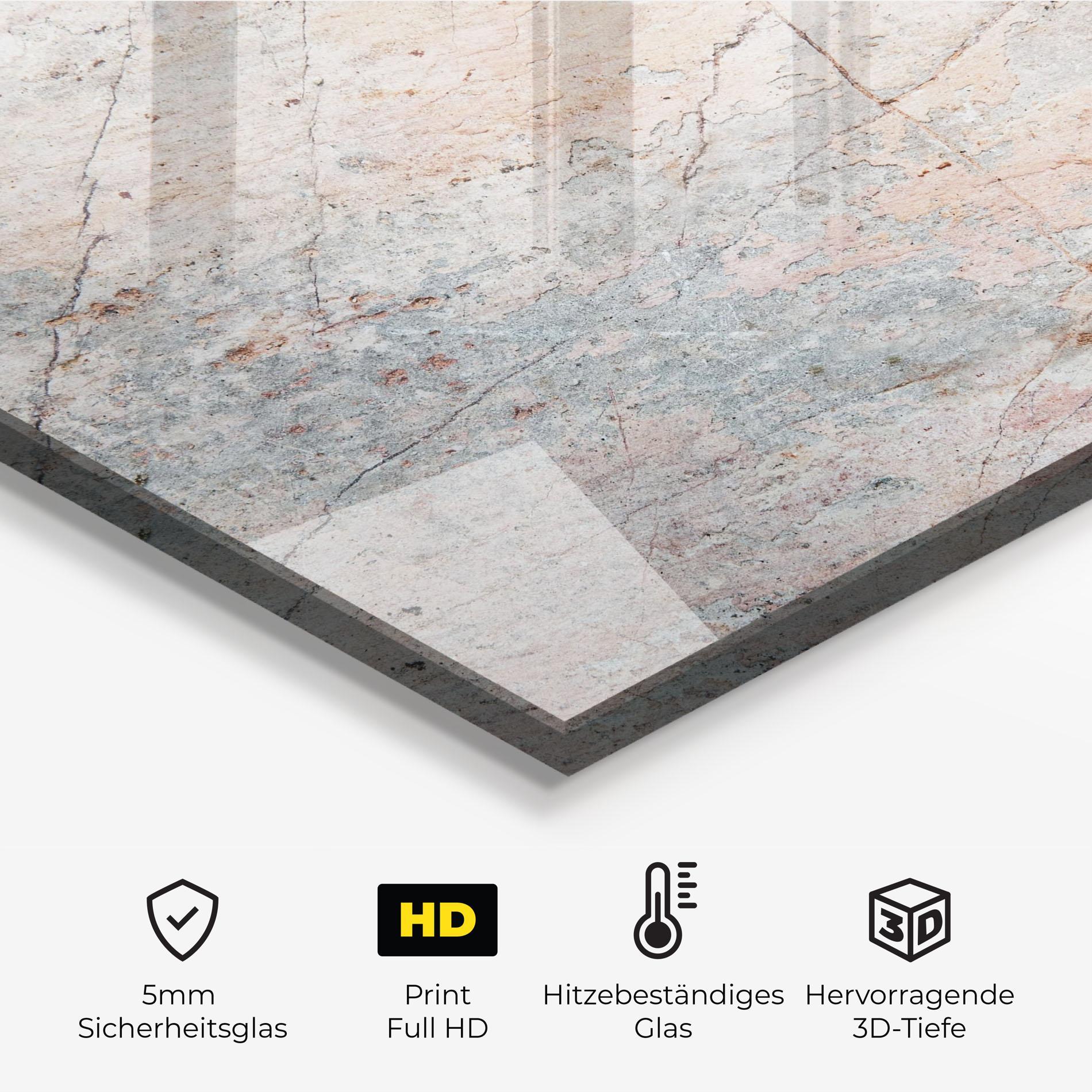 Küchenrückwand Glas Light Pink Grey mockup 2