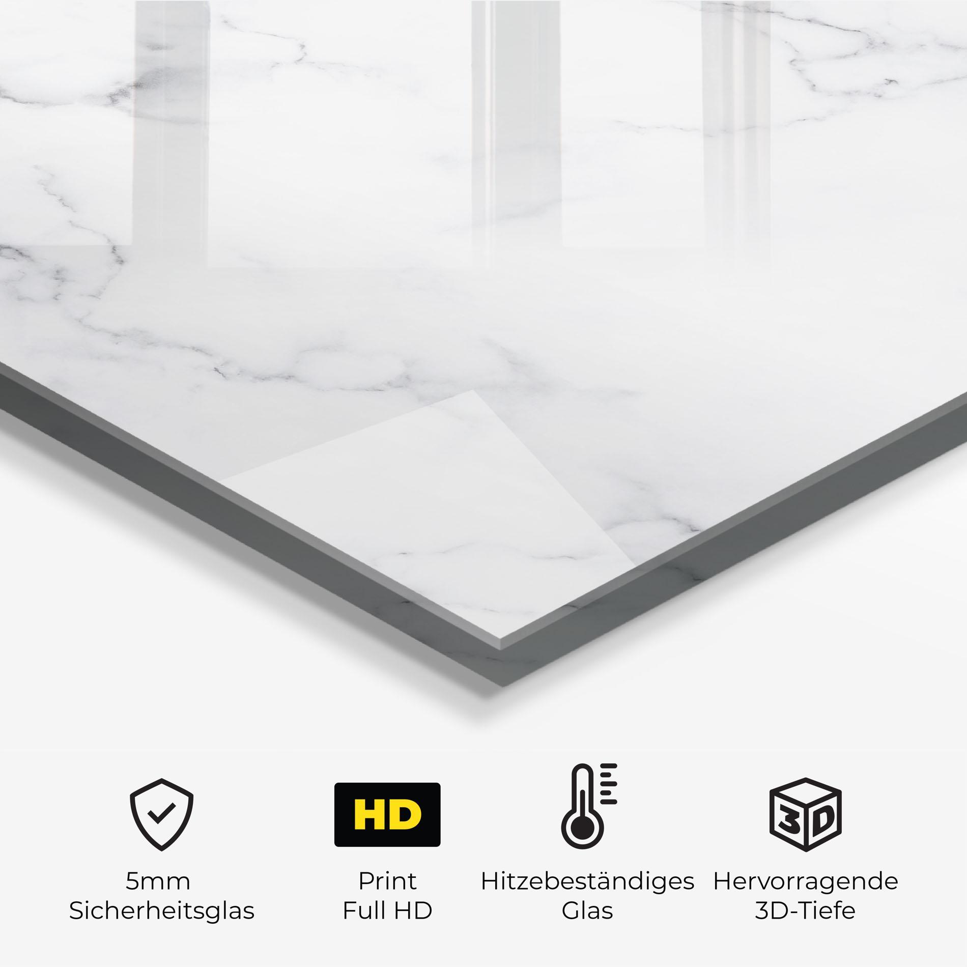 Küchenrückwand Glas White Marble Texture mockup 2
