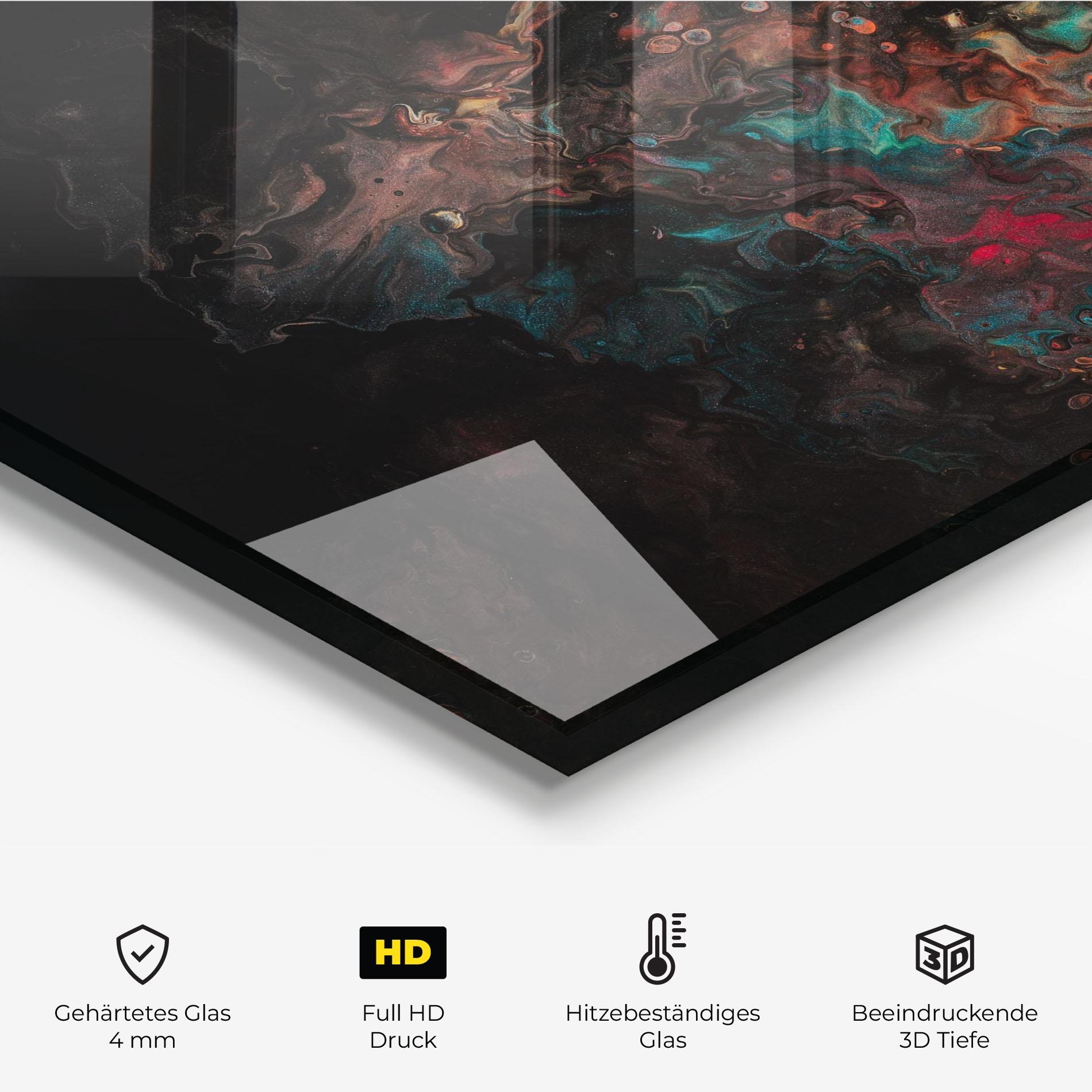 Küchenrückwand Glas Dark Abstract mockup 2