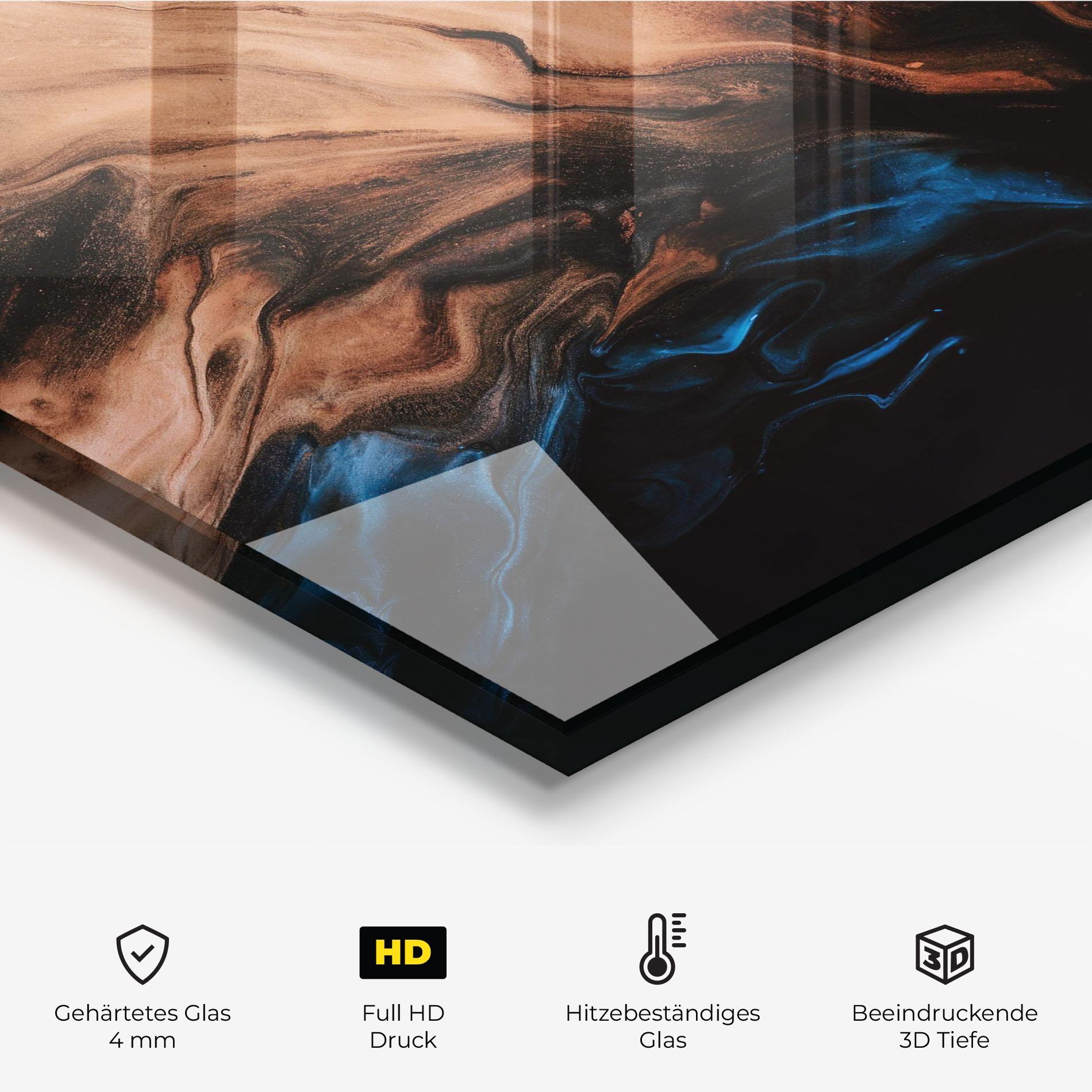 Küchenrückwand Glas Dark Flame Abstract mockup 2