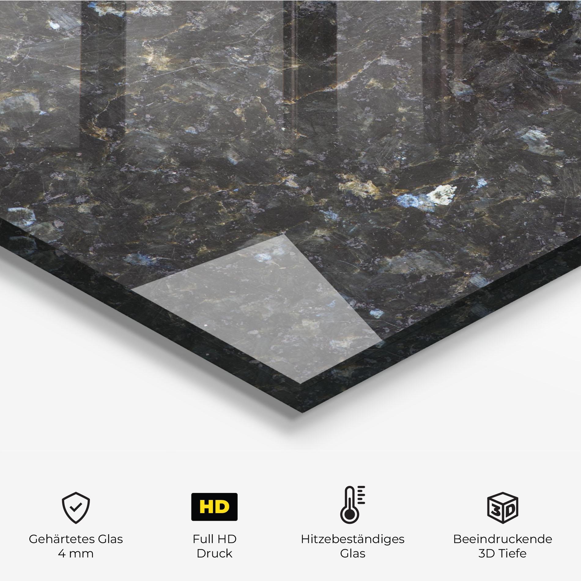 Küchenrückwand Glas Dark Grey Marble mockup 2