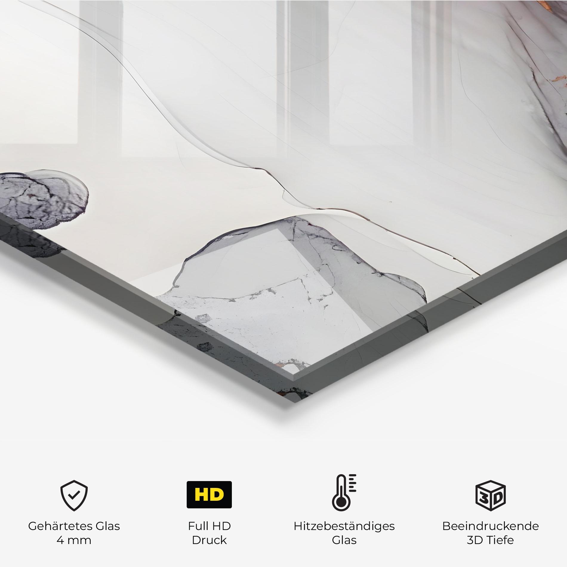 Küchenrückwand Glas Grey Pink Liquid Marble mockup 2