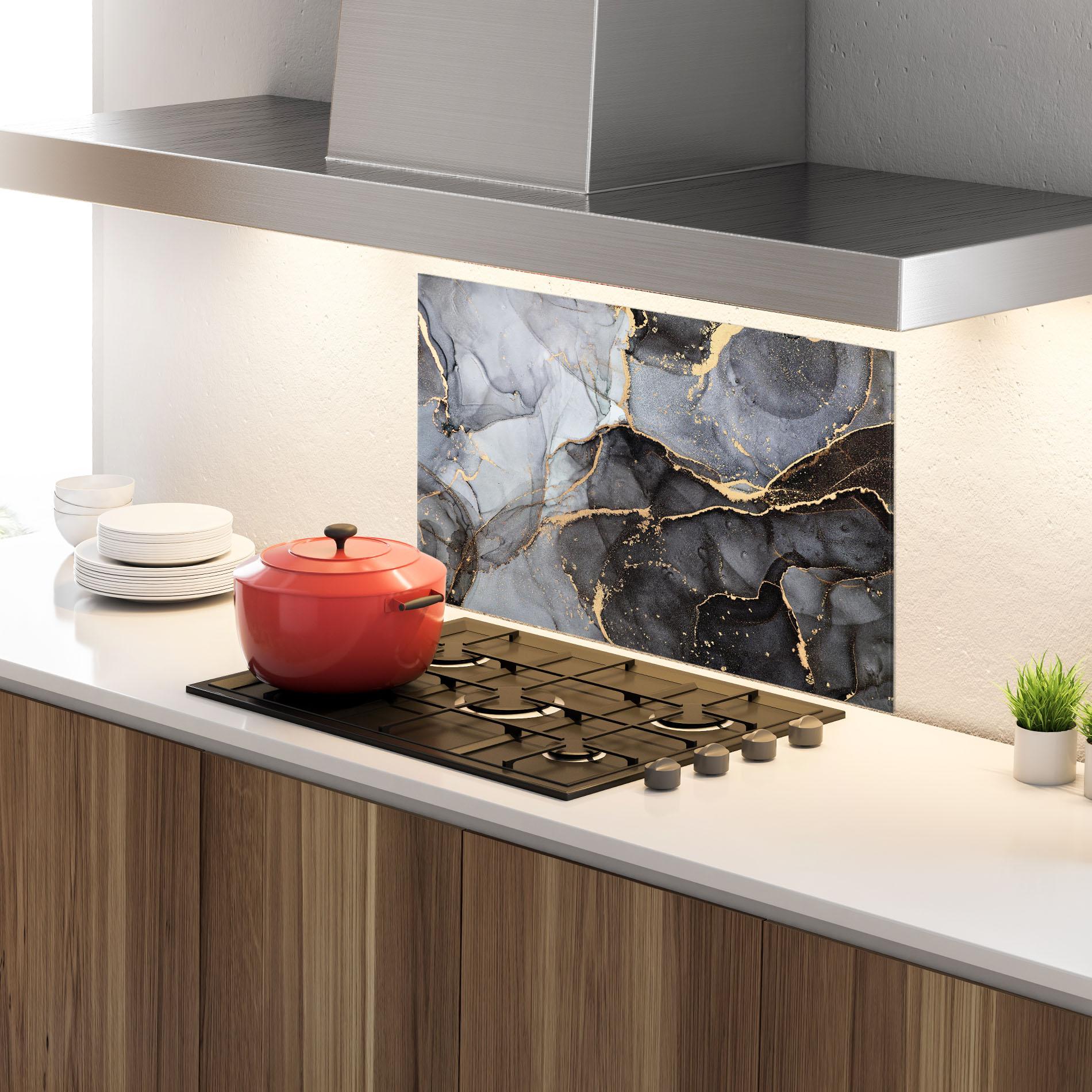Küchenrückwand Glas Abstract Marble mockup 4