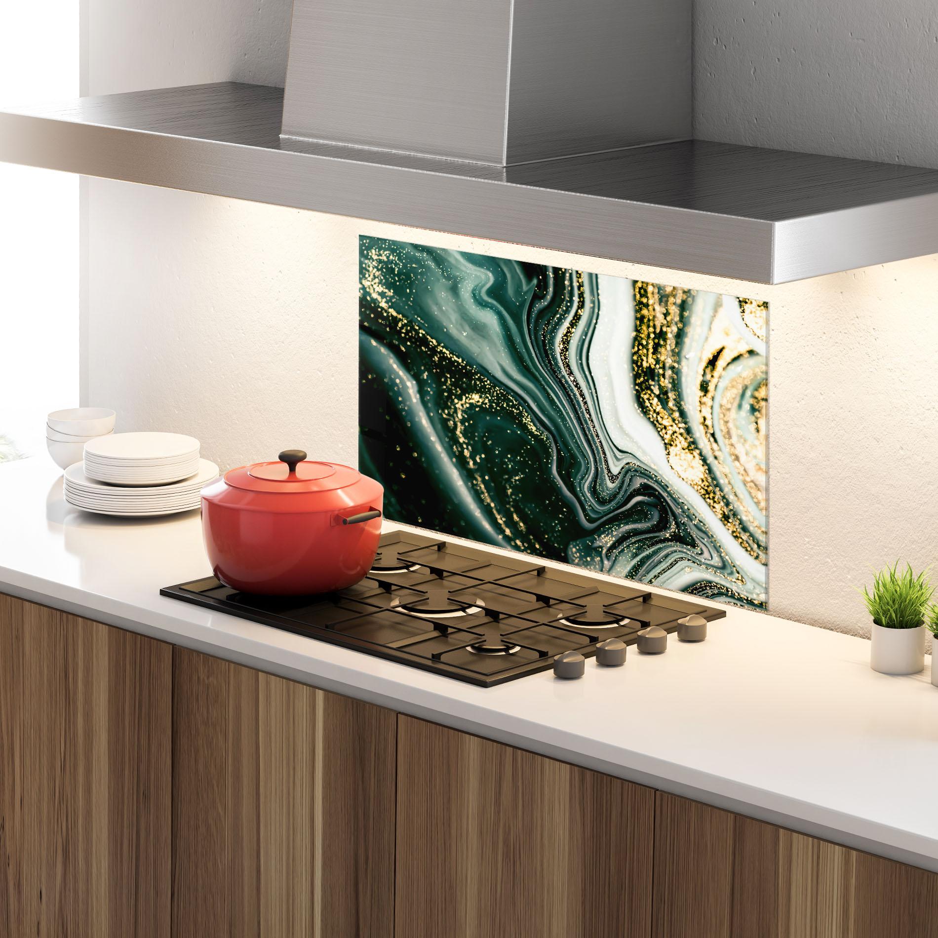 Küchenrückwand Glas Abstract Shades mockup 4