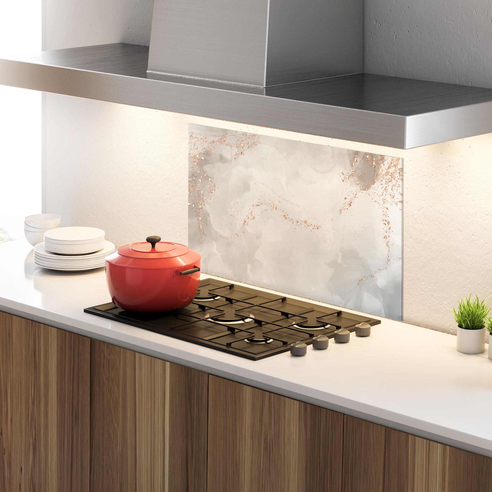 Küchenrückwand Glas Pink Grey Marble 01 mockup 4