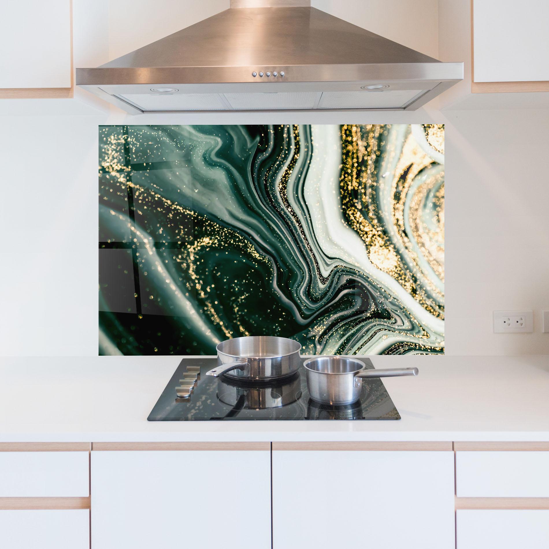 Küchenrückwand Glas Abstract Shades mockup 5