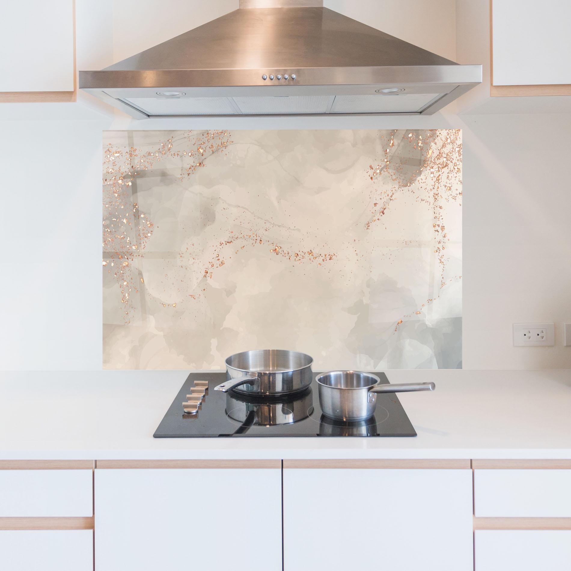 Küchenrückwand Glas Pink Grey Marble 01 mockup 5
