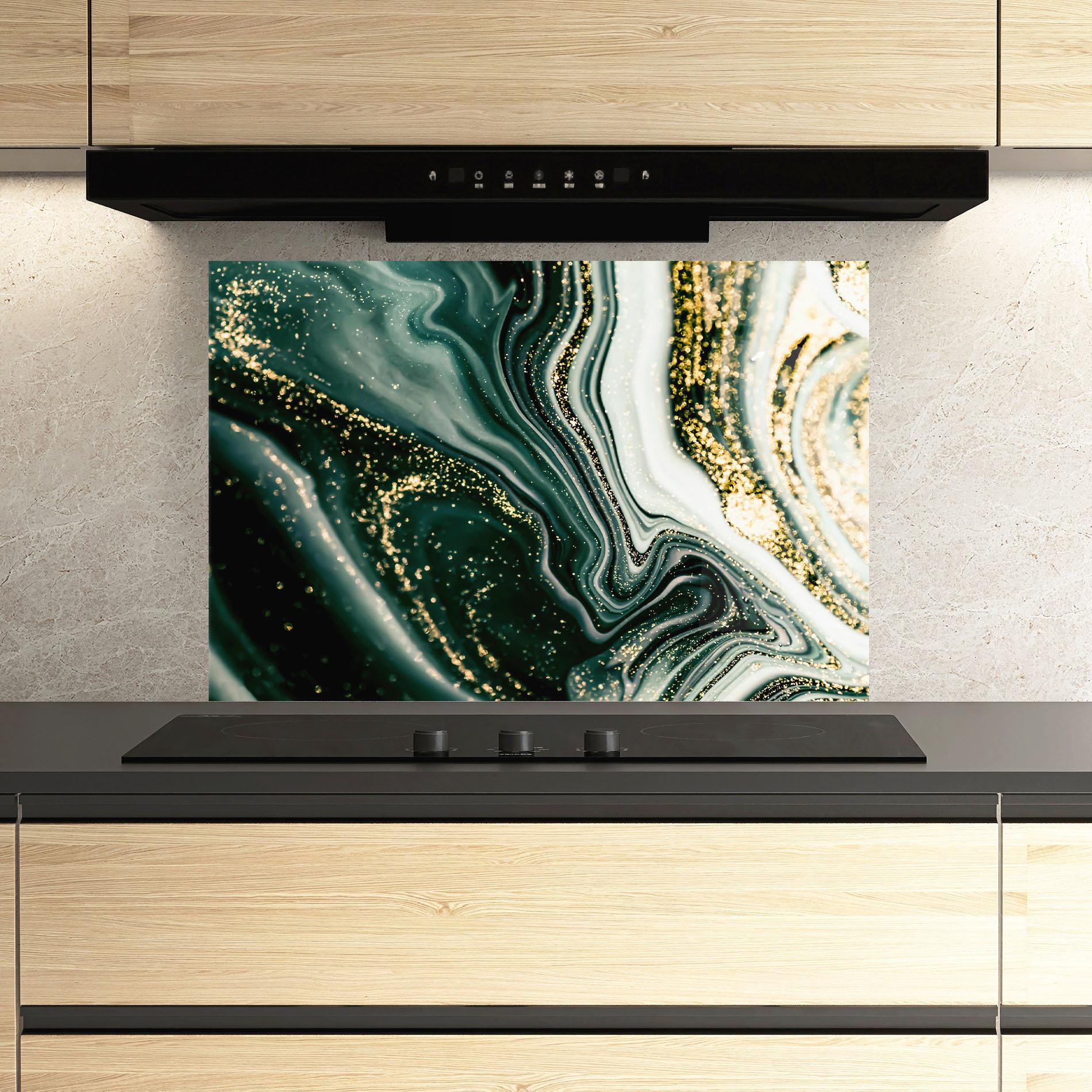 Küchenrückwand Glas Abstract Shades mockup 3