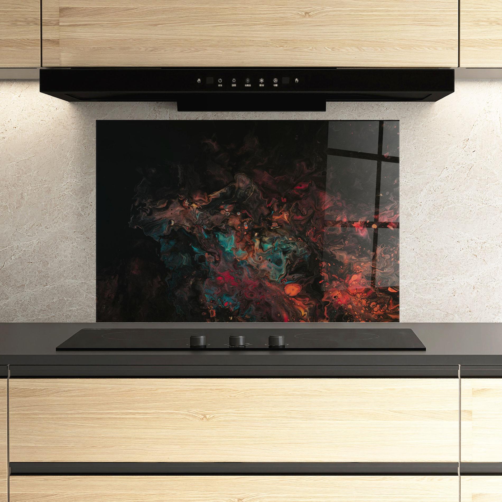 Küchenrückwand Glas Dark Abstract mockup 3