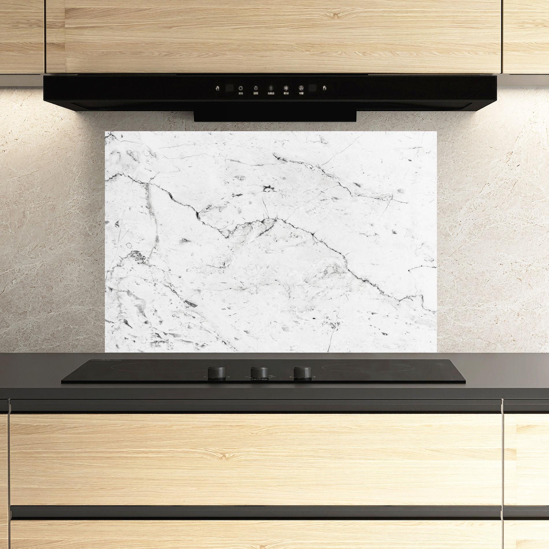 Küchenrückwand Glas Light Green Dark Lines mockup 3