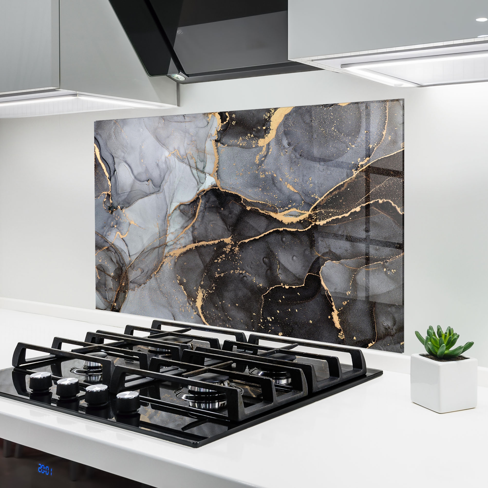 Küchenrückwand Glas Abstract Marble mit abstraktem Marmordesign