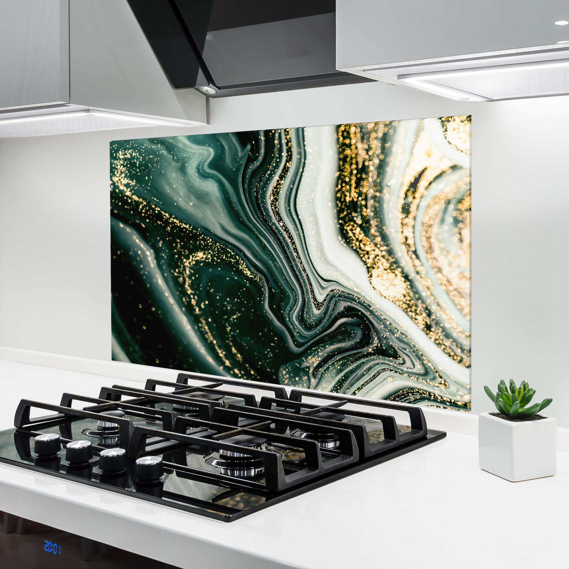 Küchenrückwand Glas Abstract Shades mockup 6