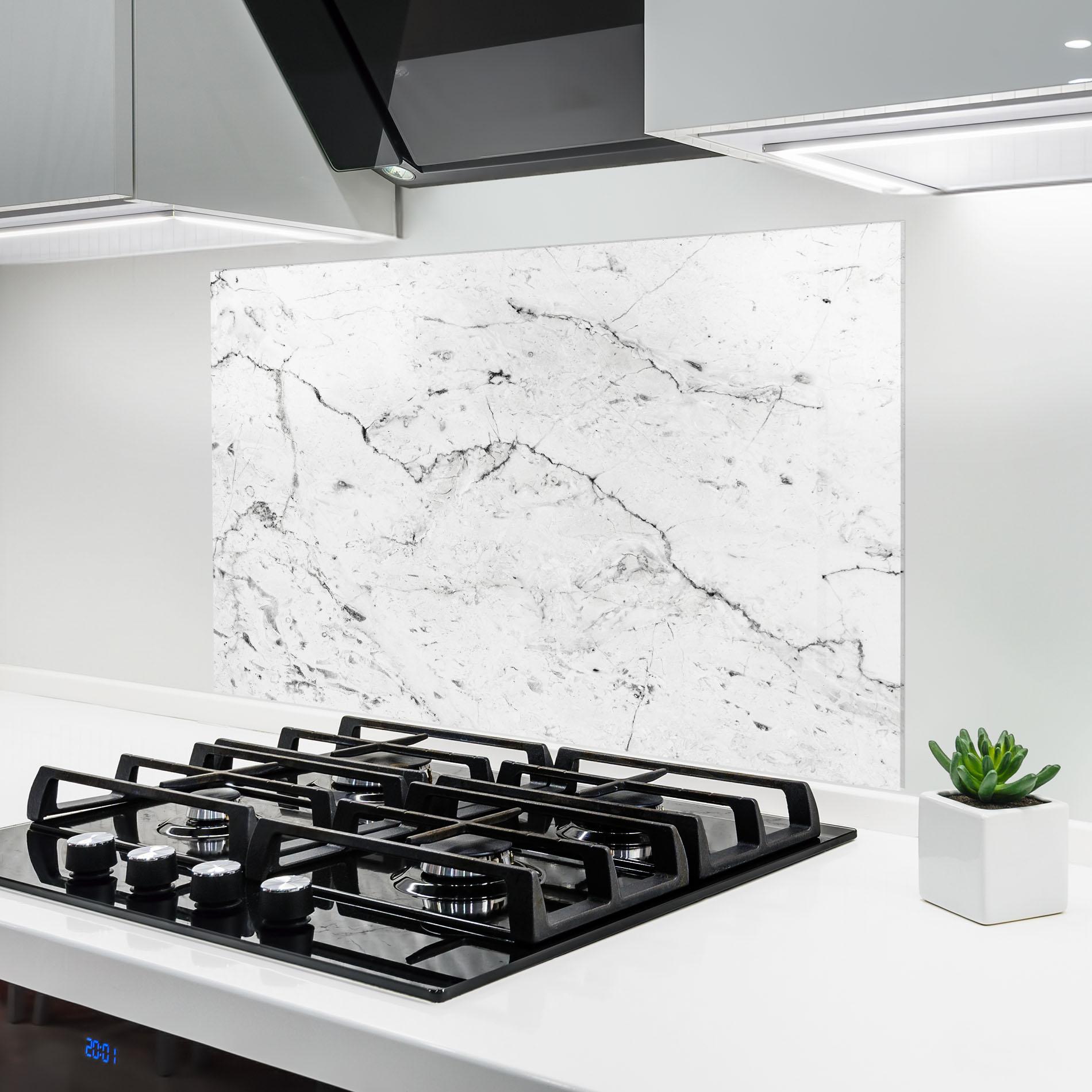 Küchenrückwand Glas Light Green Dark Lines mockup 6